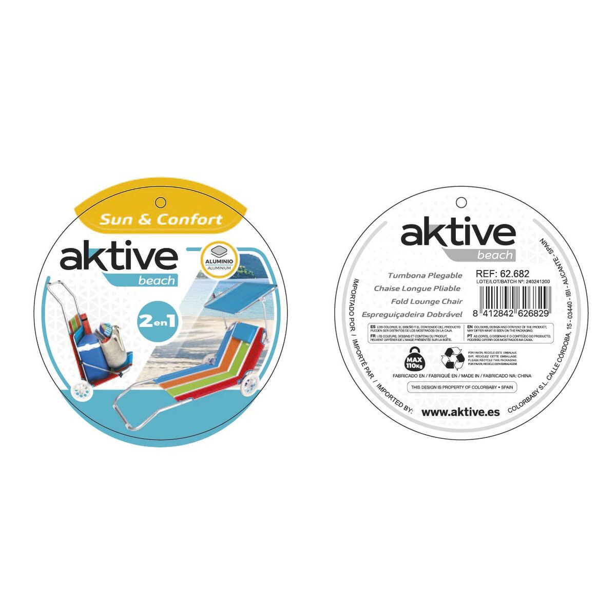 Beach sunbed Aktive (2 Units)