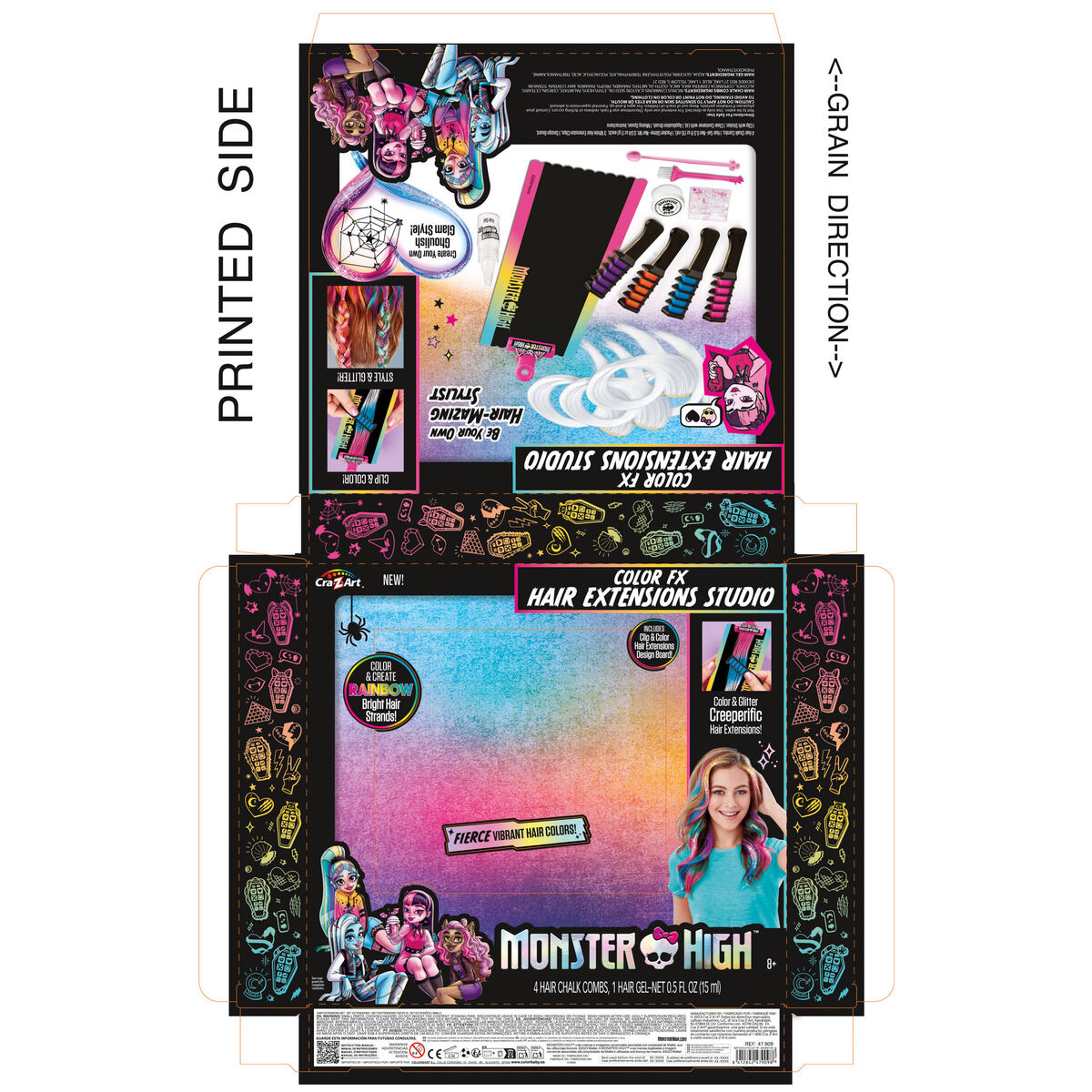 Hair Dressing Set Monster High Hair extensions (4 Units)