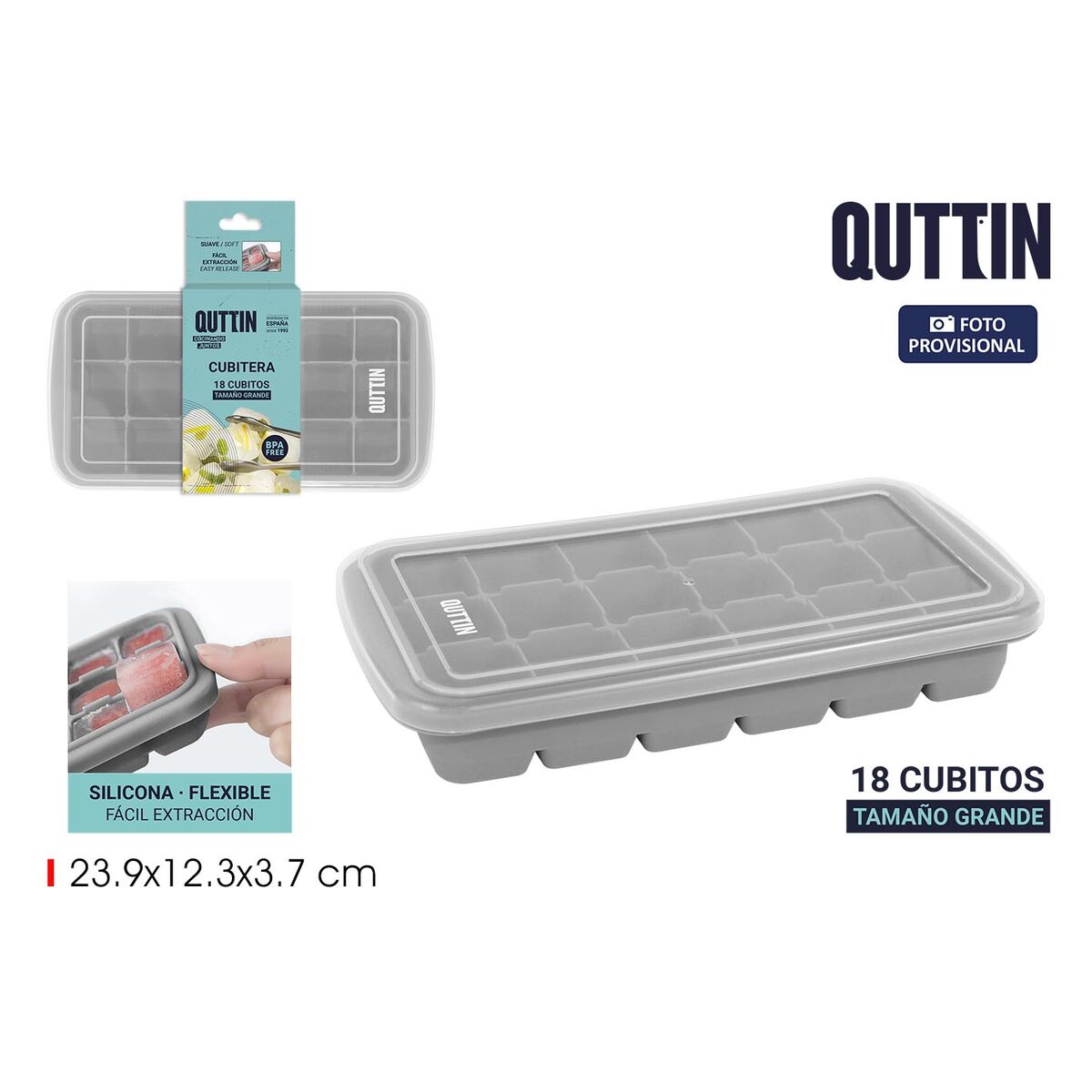 Ice Cube Mould Quttin 23,9 x 12,3 x 3,7 cm (24 Units)