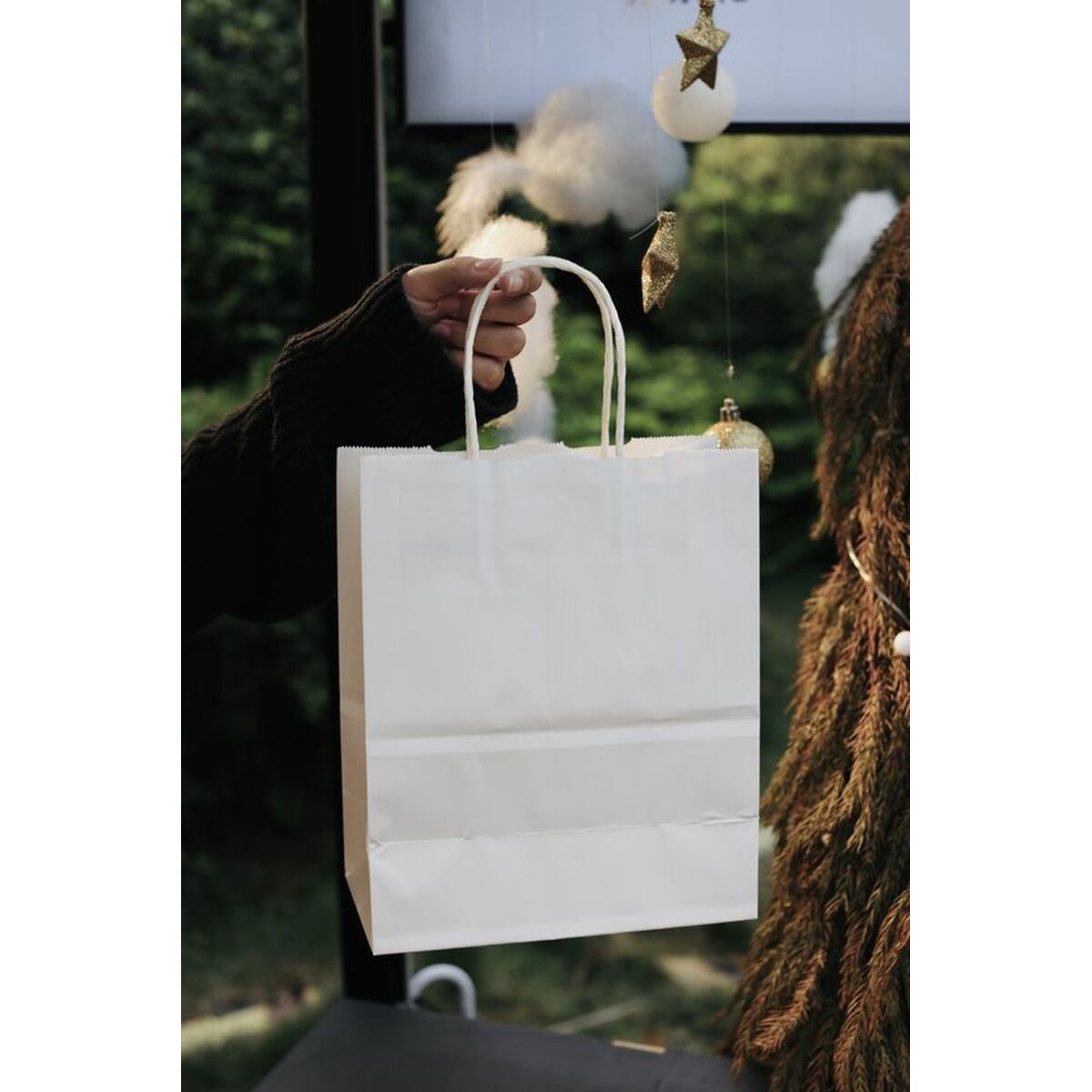 Paper Bag Algon White 20,6 x 11 x 27 cm 3 Pieces (24 Units)