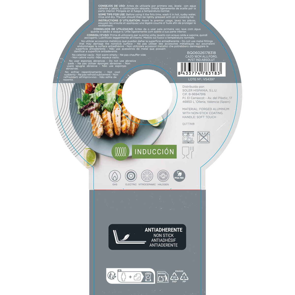 Saucepan Quttin 16 cm (6 Units)