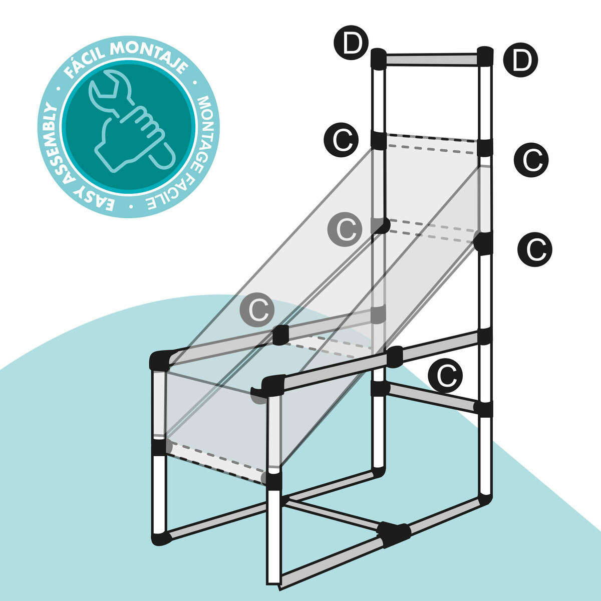 Basketball Basket Colorbaby 41 x 120 x 80 cm (2 Units)