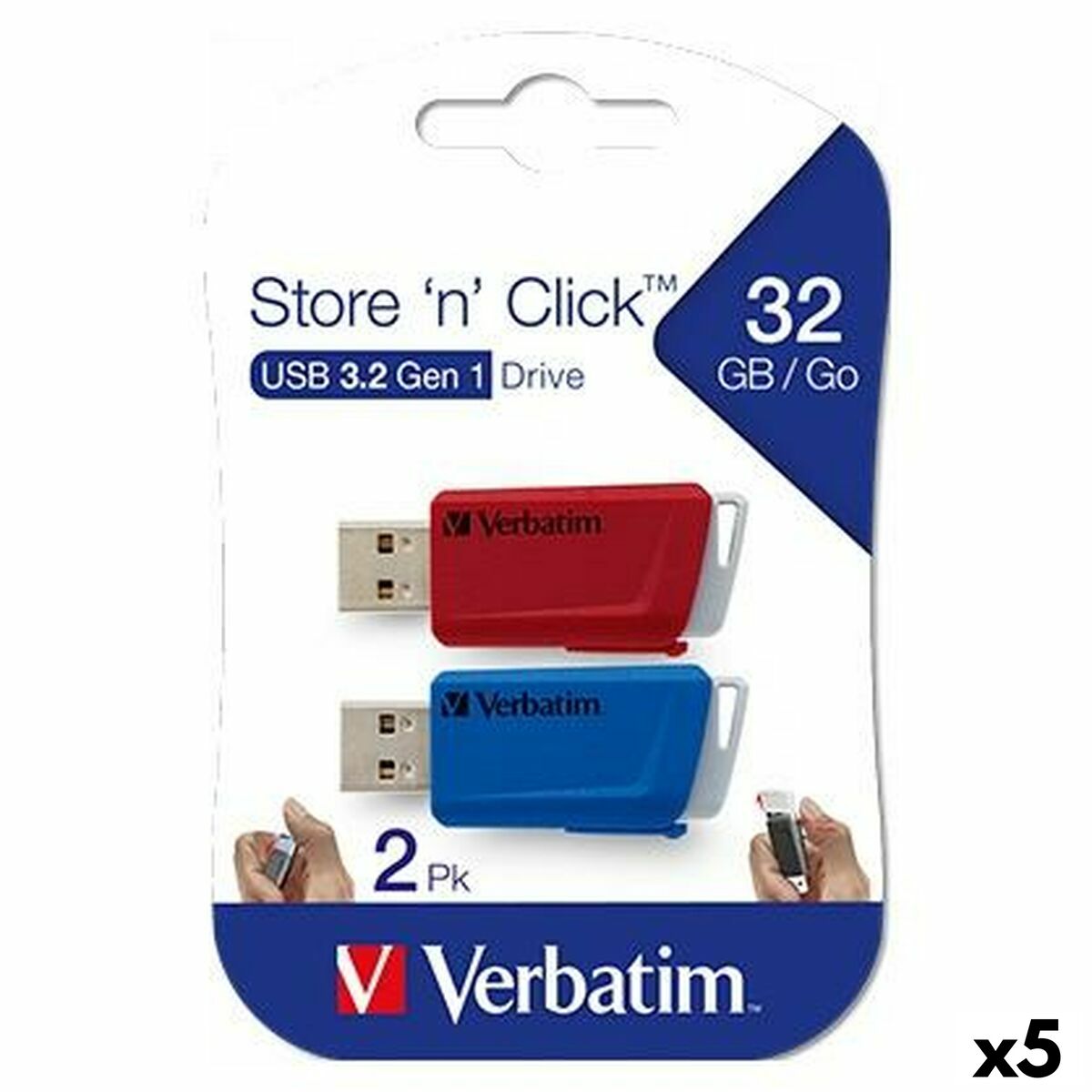USB stick Verbatim Multicolour 32 GB 2 Pieces (5 Units) USB stick Verbatim Multicolour 32 GB 2 Pieces (5 Units)