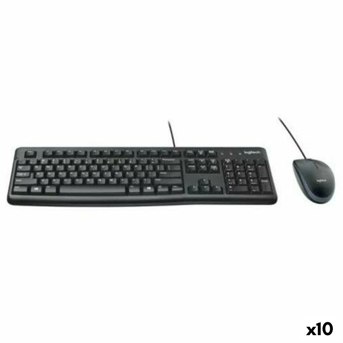 Keyboard and Mouse Logitech MK120 Black Spanish Qwerty (10 Units)