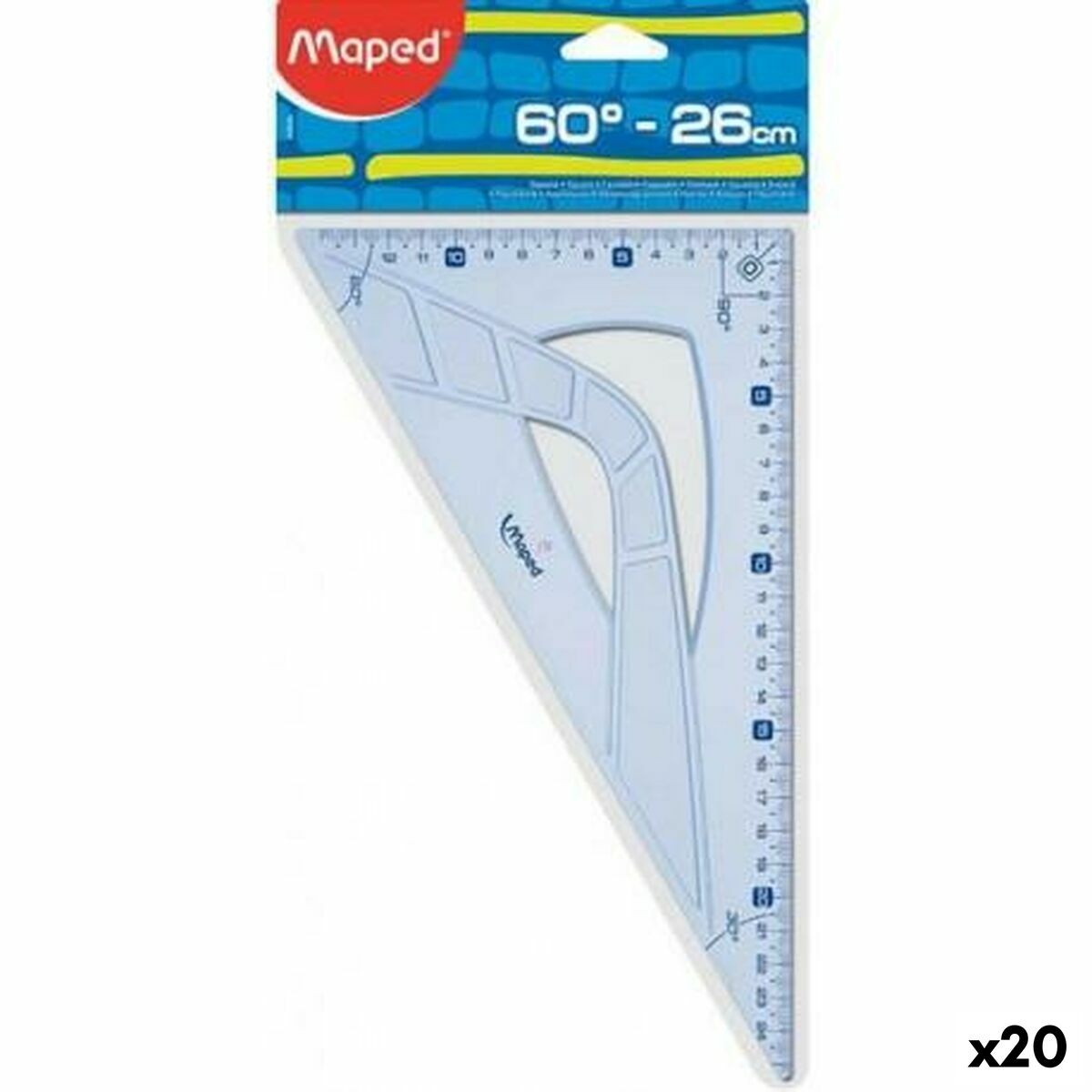 Triangle Maped GEOMETRIC 60 Transparent 26 cm (20 Units)
