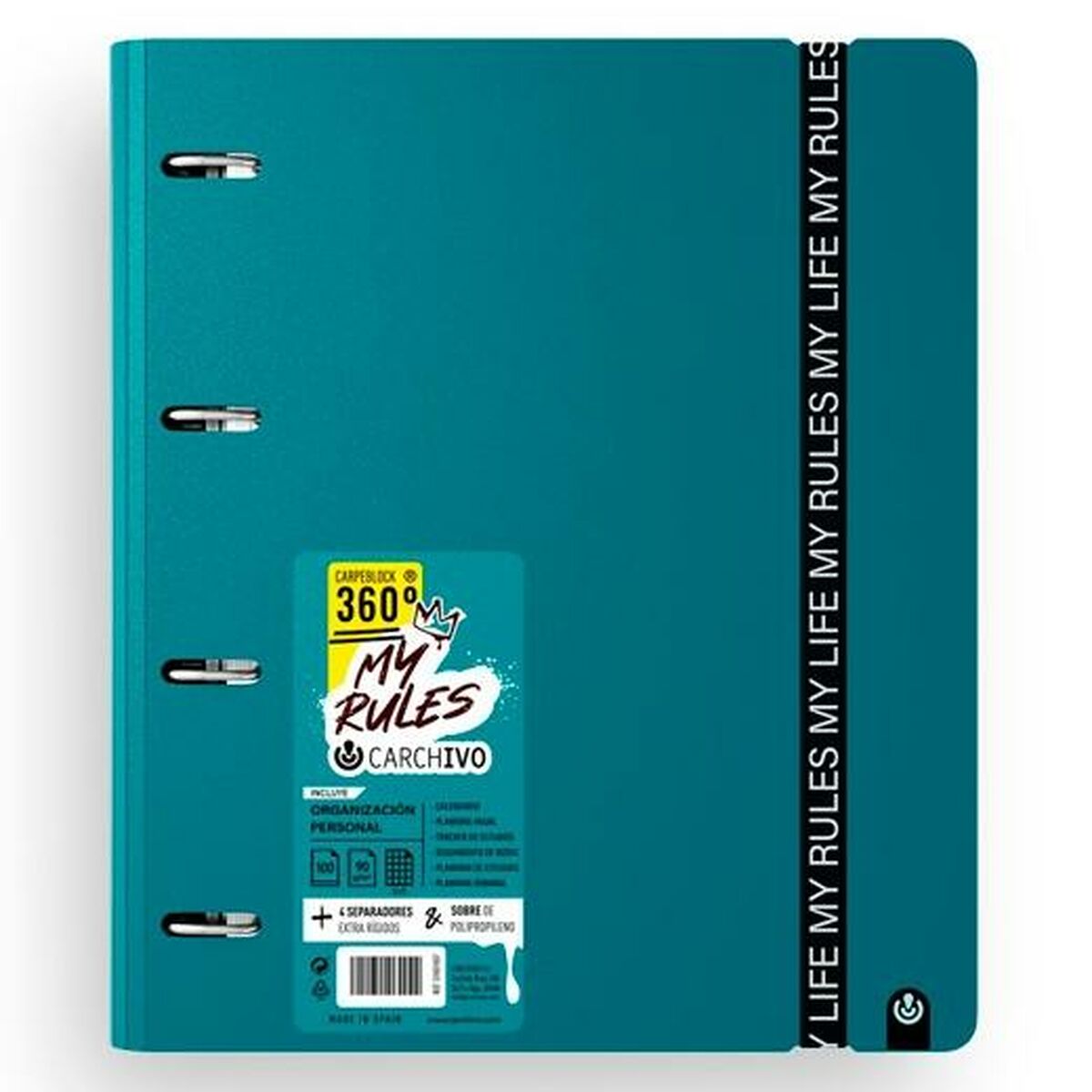 Ring binder Carchivo CARPEBLOCK 360 MY RULES Dark green A4 (8 Units)