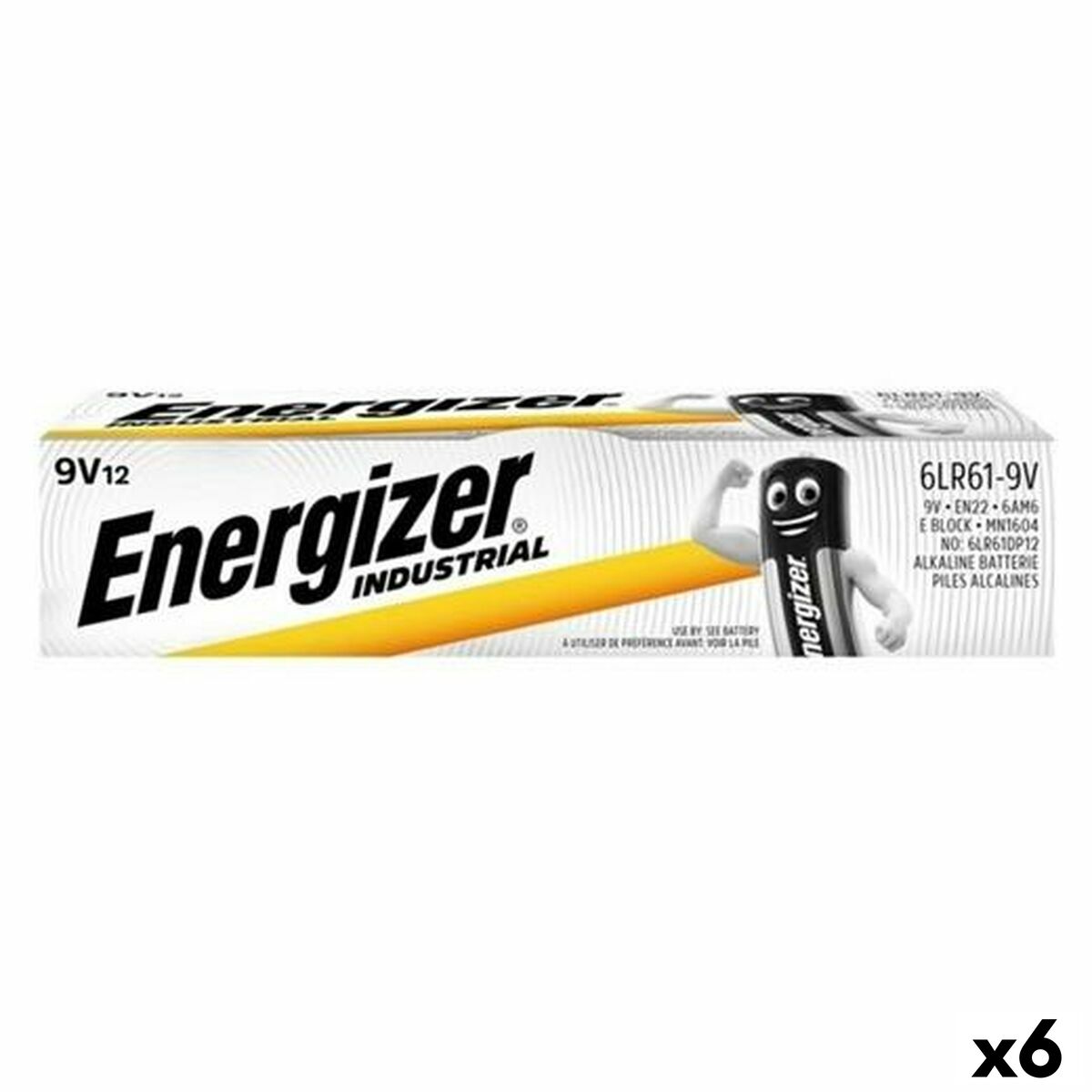 Alkaline Batteries Energizer 9 V 6LR61 12 Pieces (6 Units) Alkaline Batteries Energizer 9 V 6LR61 12 Pieces (6 Units)
