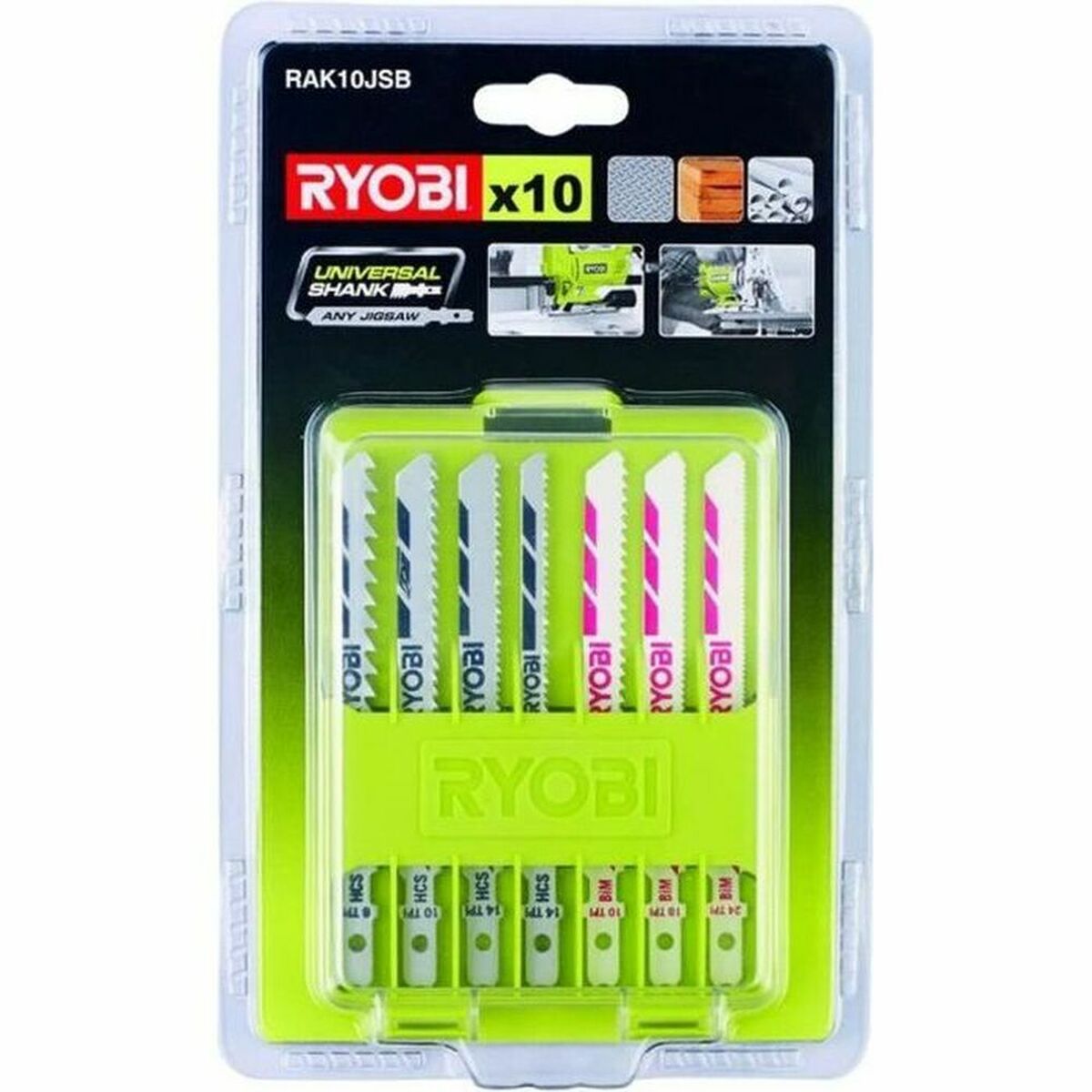 Saw Blade Ryobi RAK10JSB Jigsaw 10 Pieces Saw Blade Ryobi RAK10JSB Jigsaw 10 Pieces