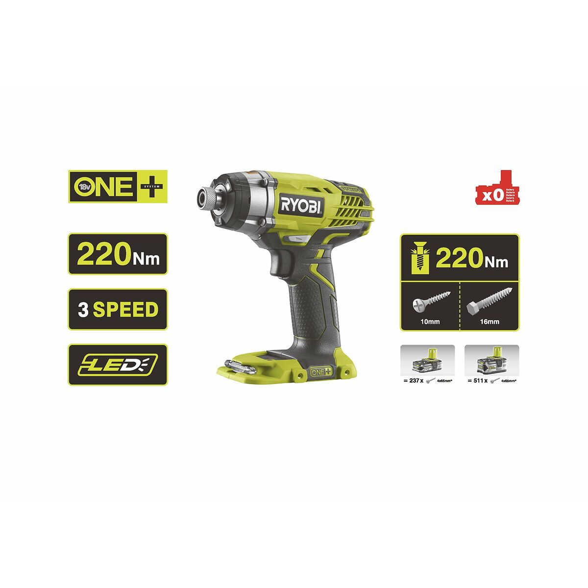 Electric screwdriver Ryobi RYAT18ID3 R18ID3-0 Impact