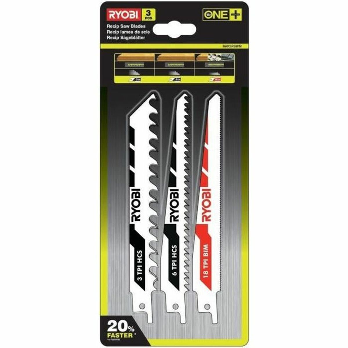 Saw Blade Ryobi 1,2 mm 3 Pieces Saw Blade Ryobi 1,2 mm 3 Pieces