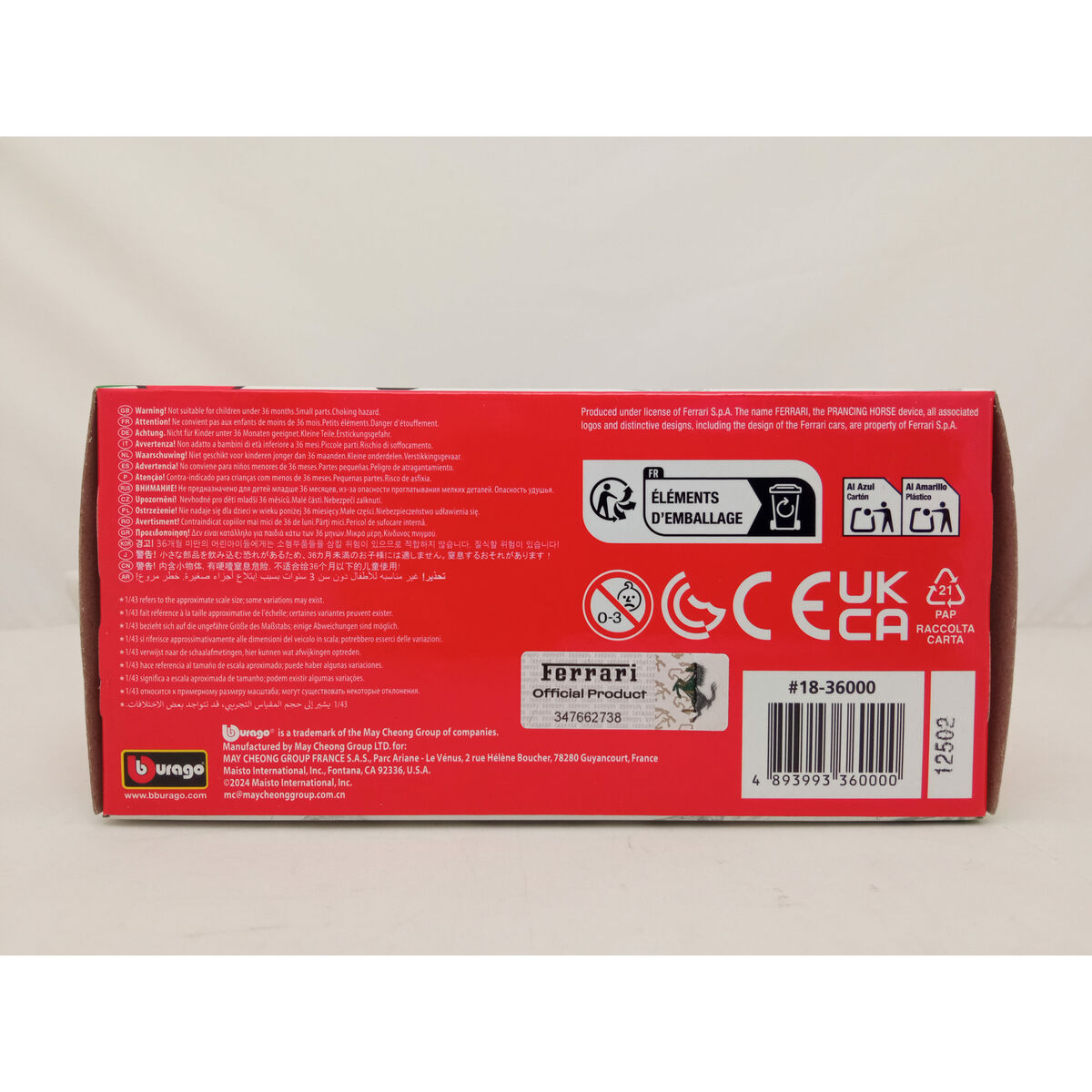 Car Bburago Ferrari Red (1 Unit)