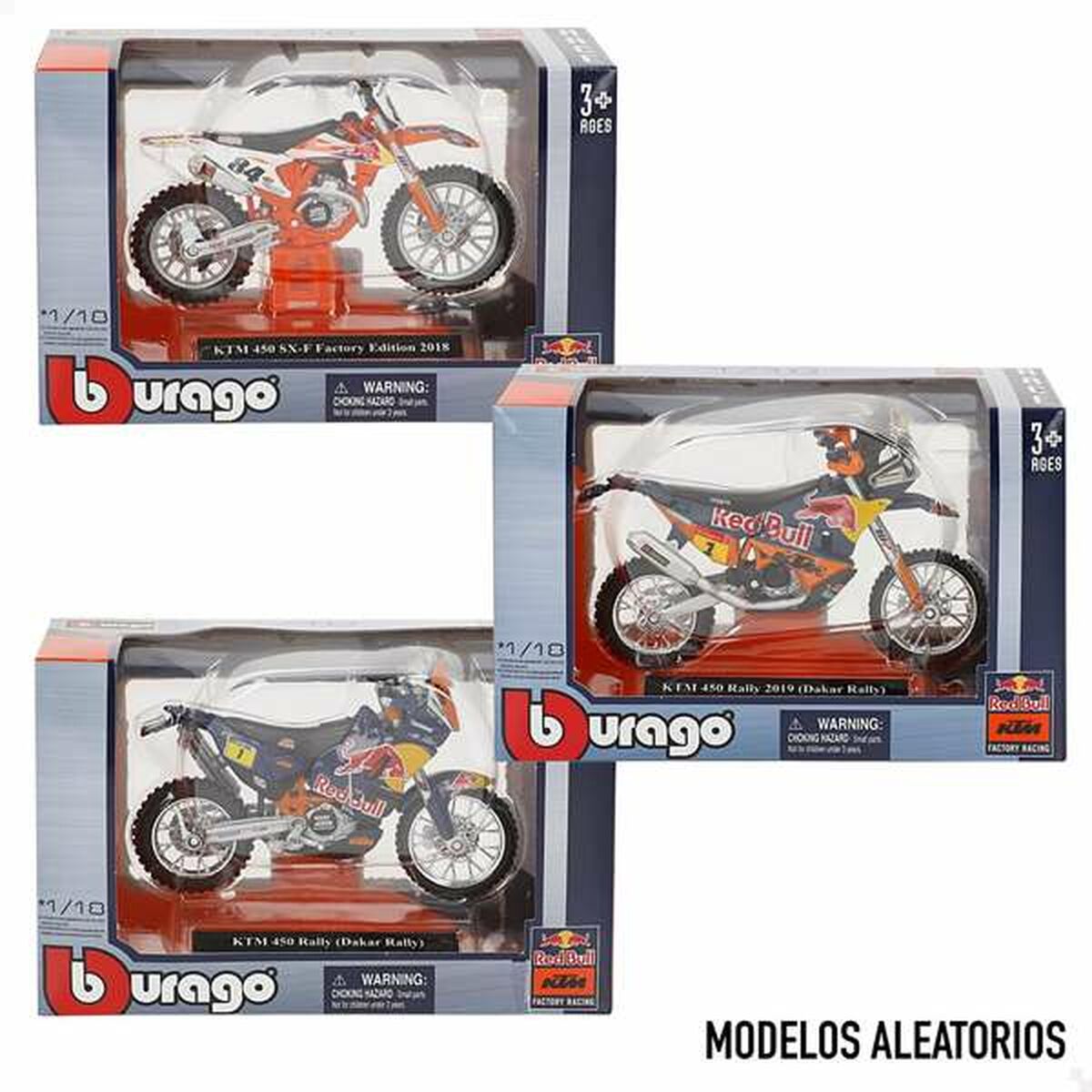 Motorcycle Bburago Wrb Ktm Cross 1:18 Motorcycle Bburago Wrb Ktm Cross 1:18