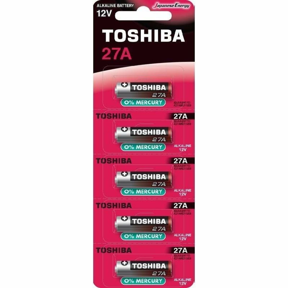 Rechargeable Batteries Toshiba 27A 12 V (5 Units)