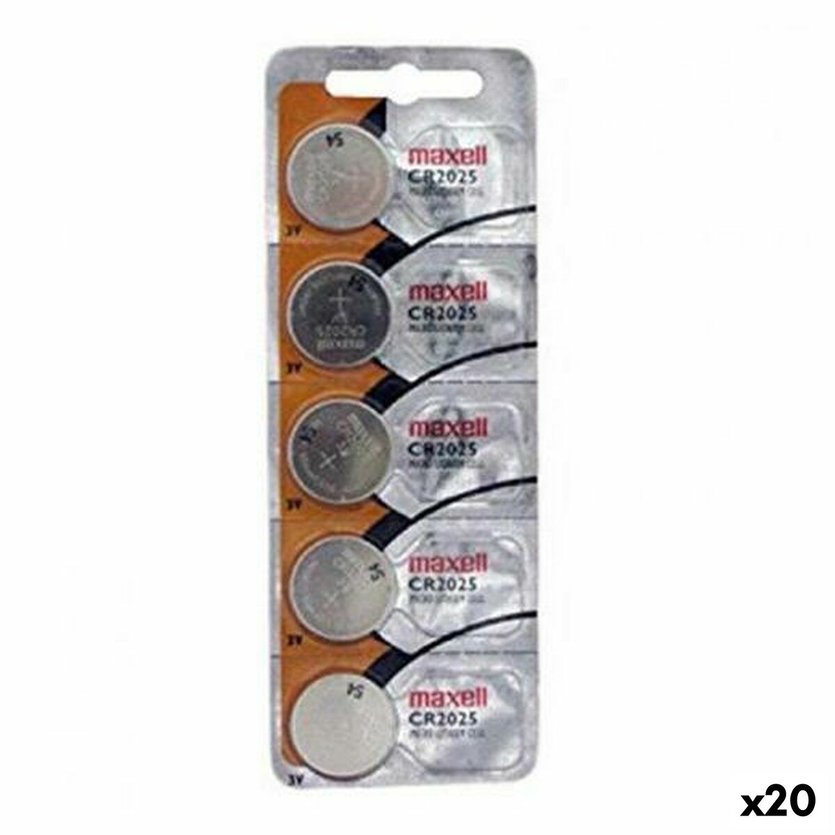 Lithium Button Batteries Maxell 3 V CR2025 (5 Pieces) (20 Units) Lithium Button Batteries Maxell 3 V CR2025 (5 Pieces) (20 Units)