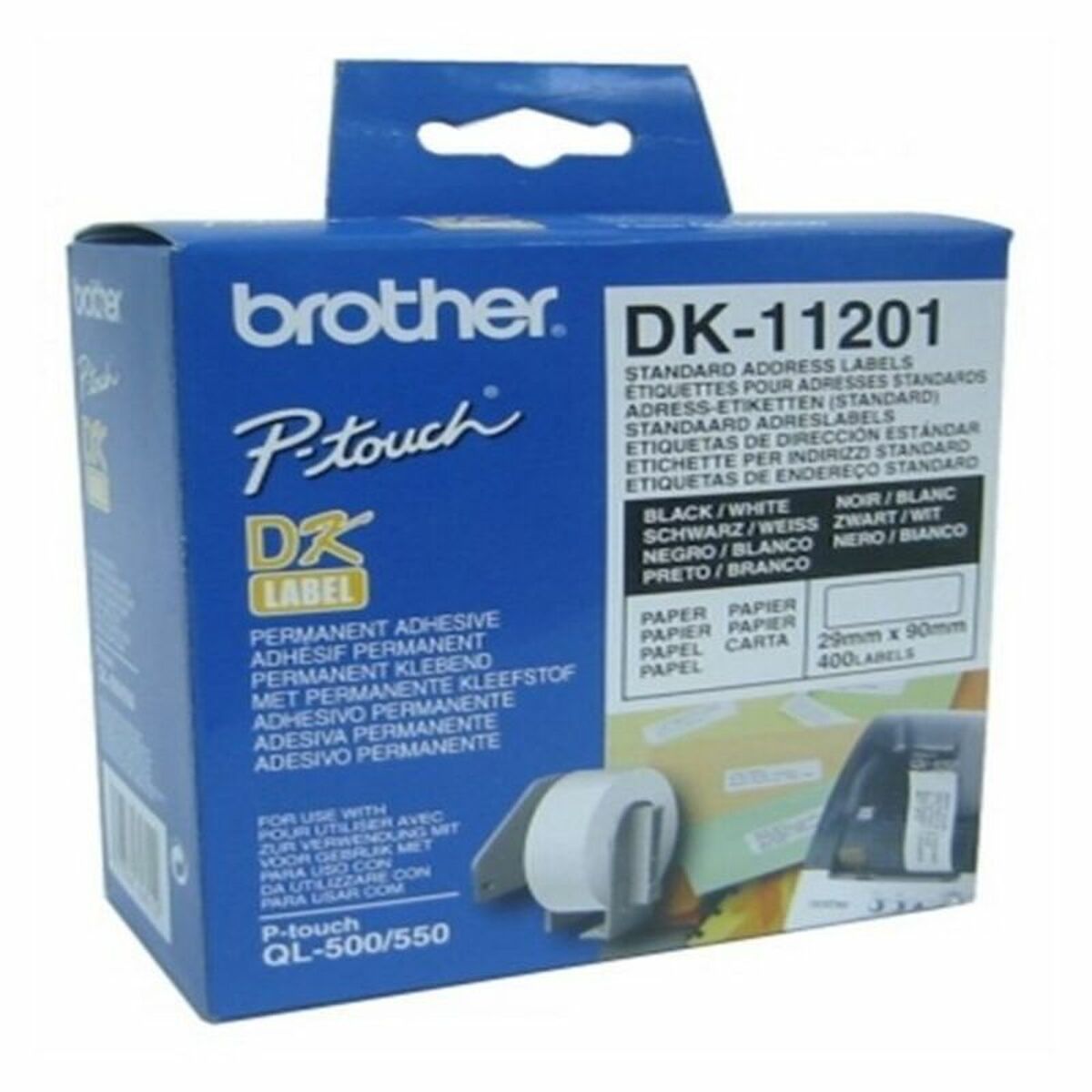 Printer Labels Brother DK11201 29 x 90 mm Black White Printer Labels Brother DK11201 29 x 90 mm Black White