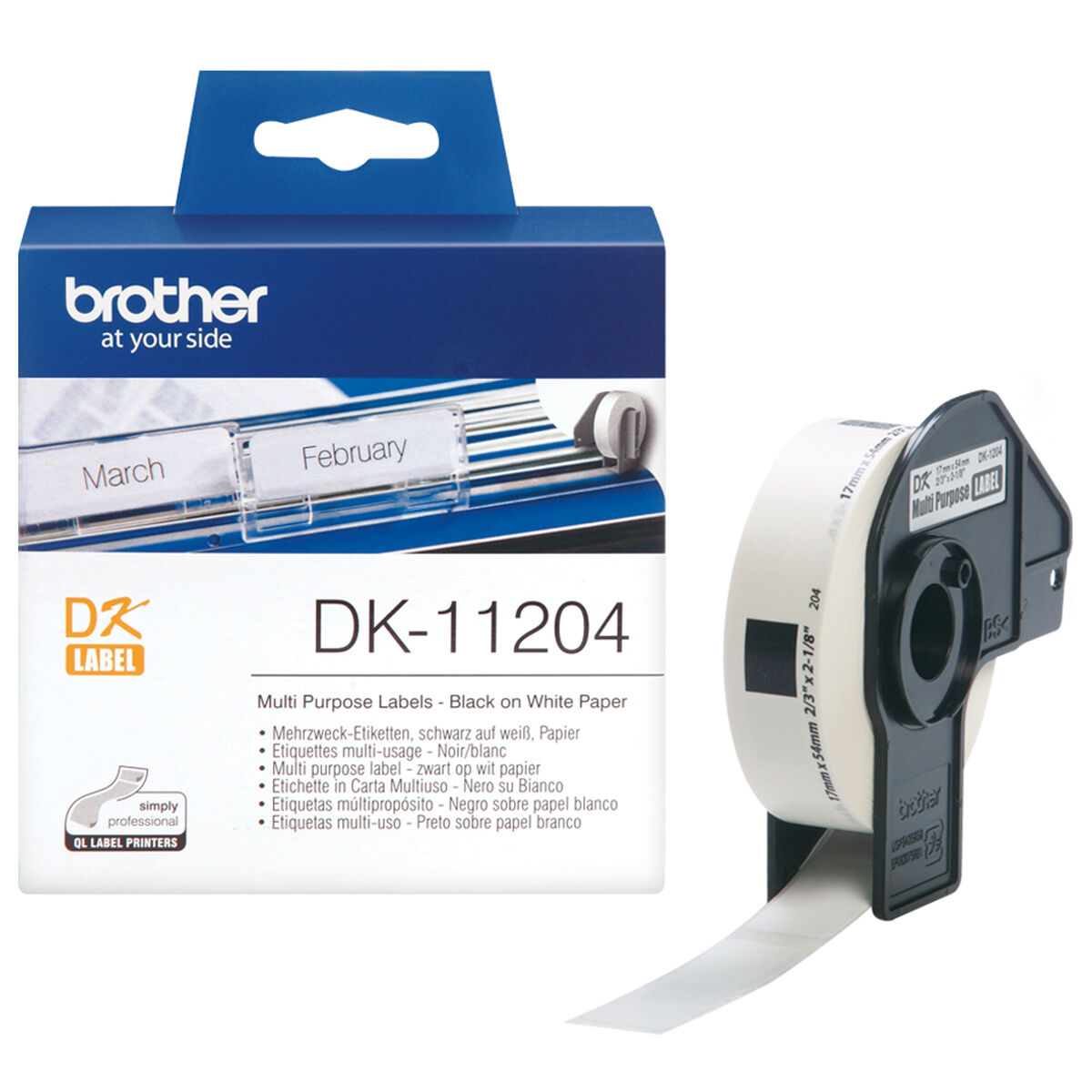 Multipurpose Printer Labels Brother DK11204 White Paper Multipurpose Printer Labels Brother DK11204 White Paper