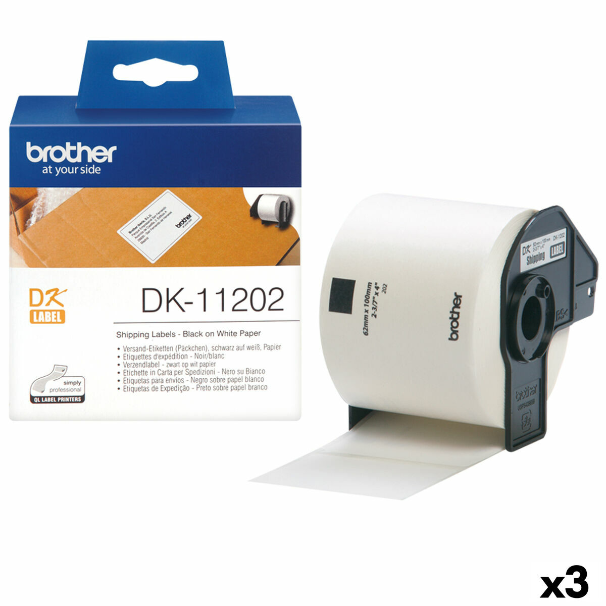 Printer Labels Brother DK-11202 Black/White 62 x 100 mm (3 Units) Printer Labels Brother DK-11202 Black/White 62 x 100 mm (3 Units)