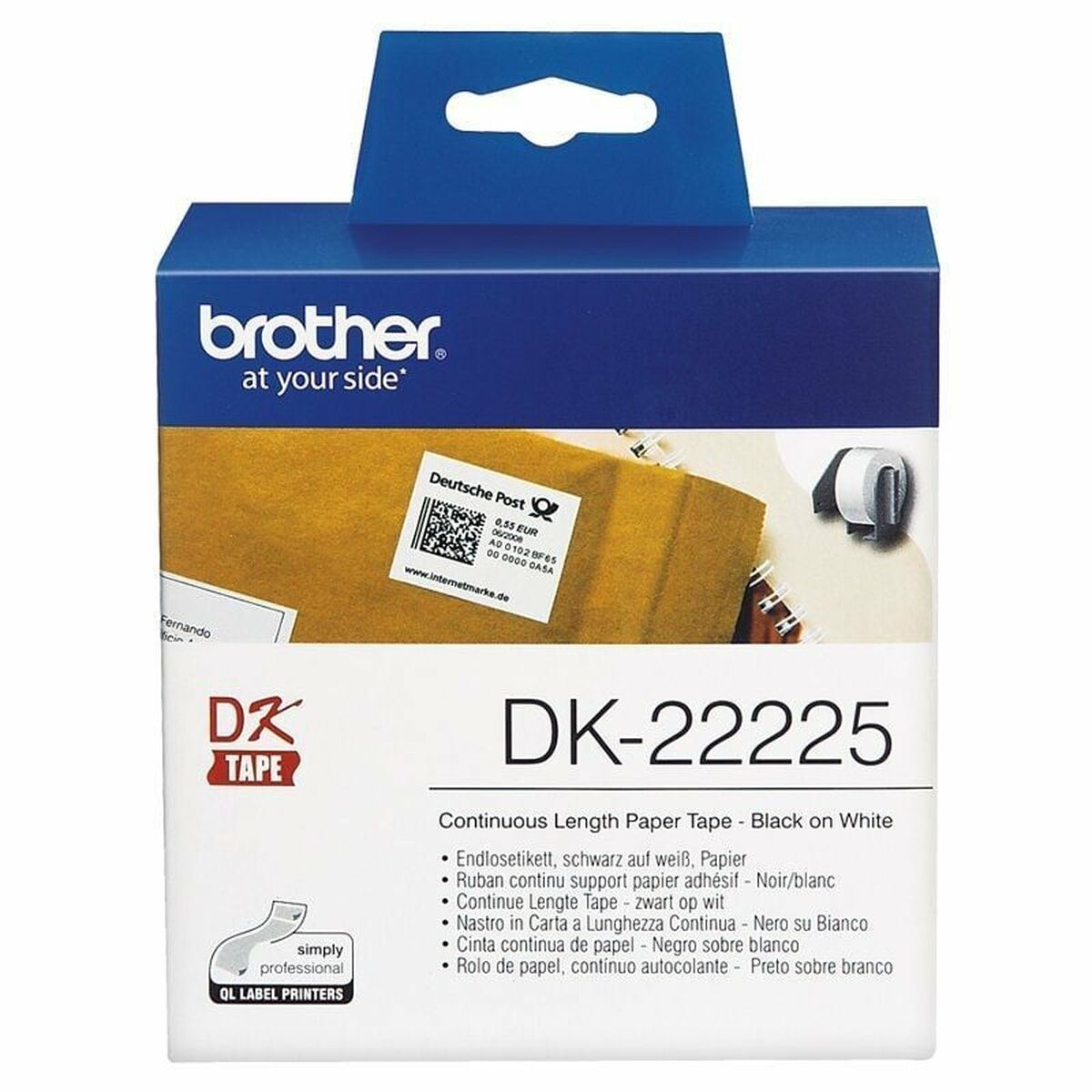 Continuous Roll of Paper Brother DK-22225 White