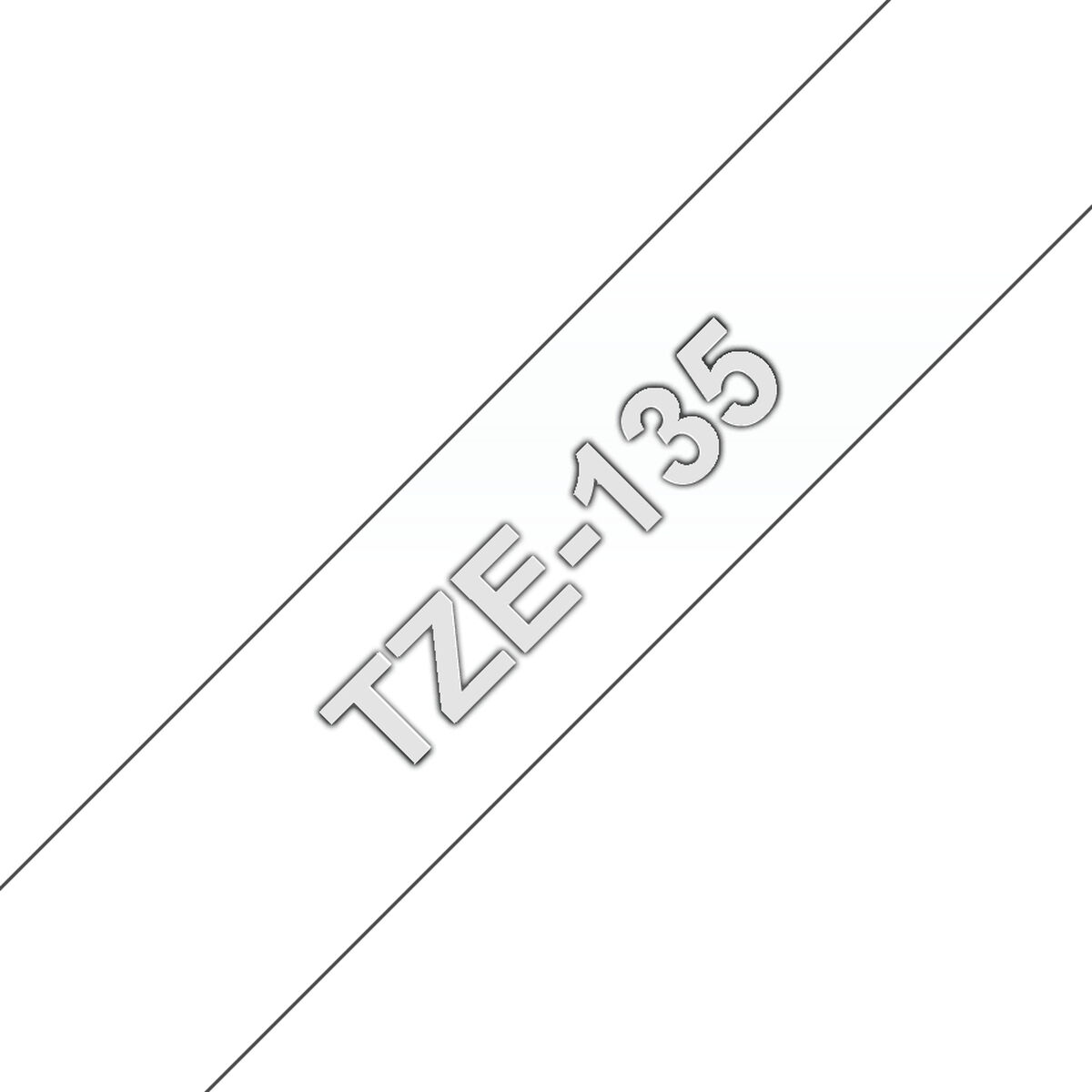 Laminated Tape for Labelling Machines Brother TZE135 White 12 mm x 8 m