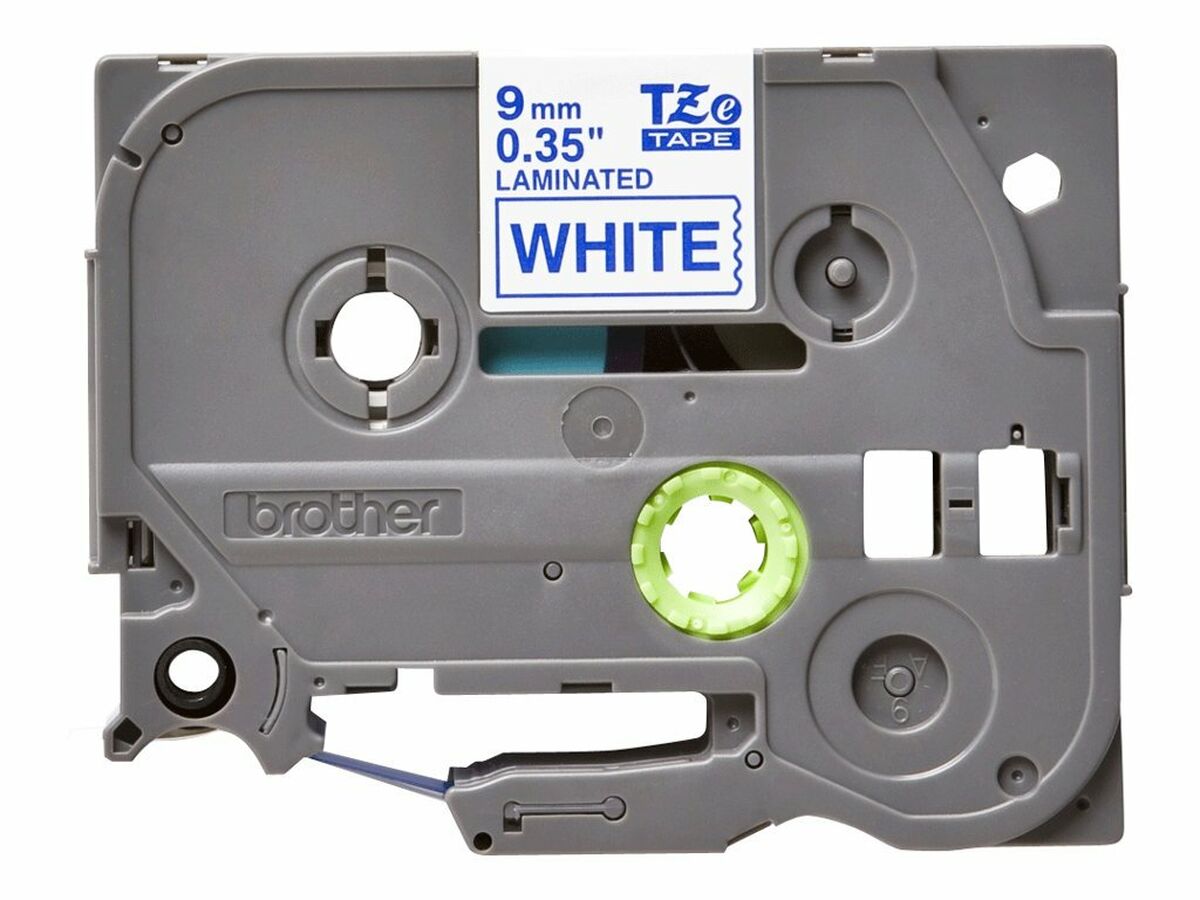 Laminated Tape for Labelling Machines Brother Cinta laminada 9mm Blue/White