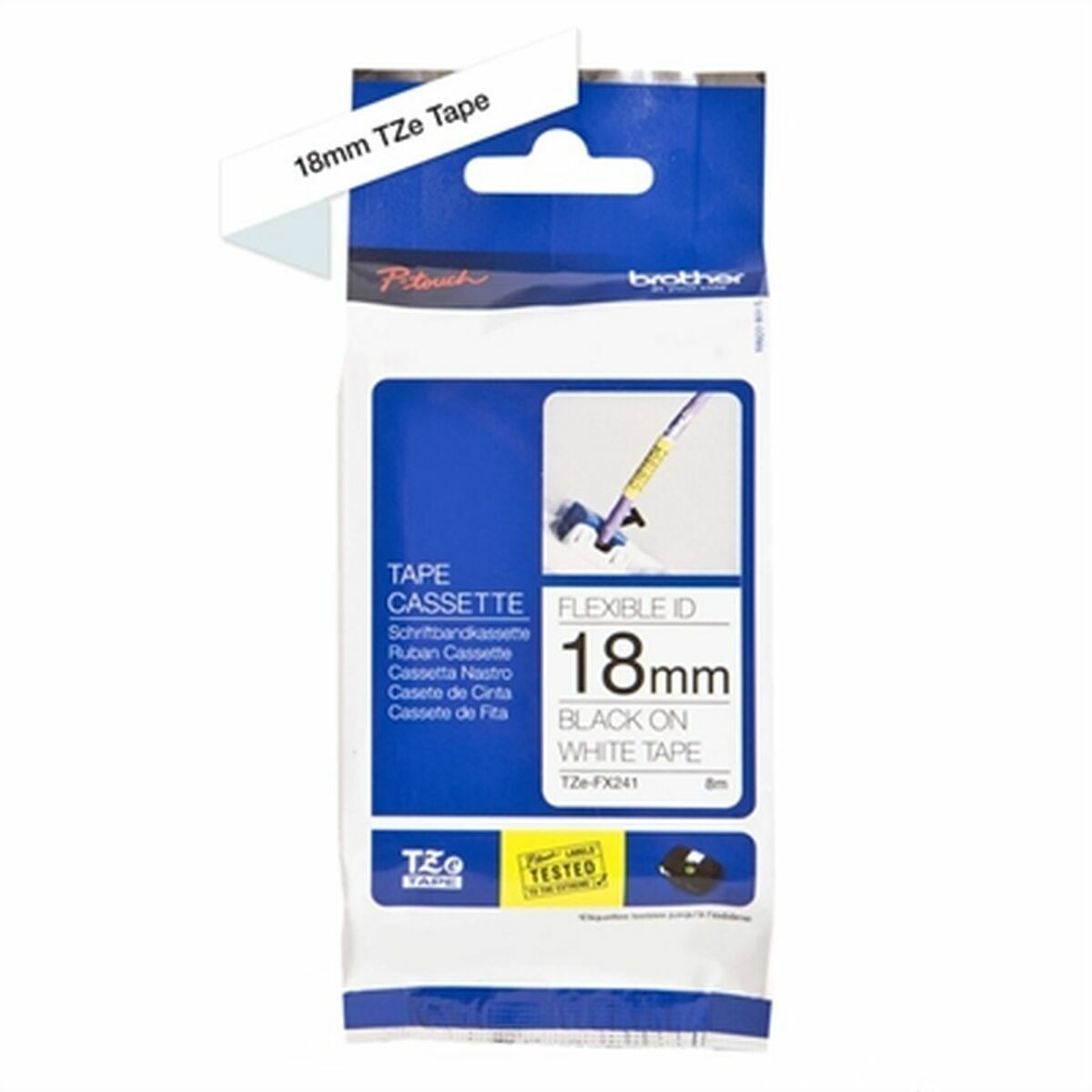 Laminated Tape for Labelling Machines Brother TZe-FX241 White Paper
