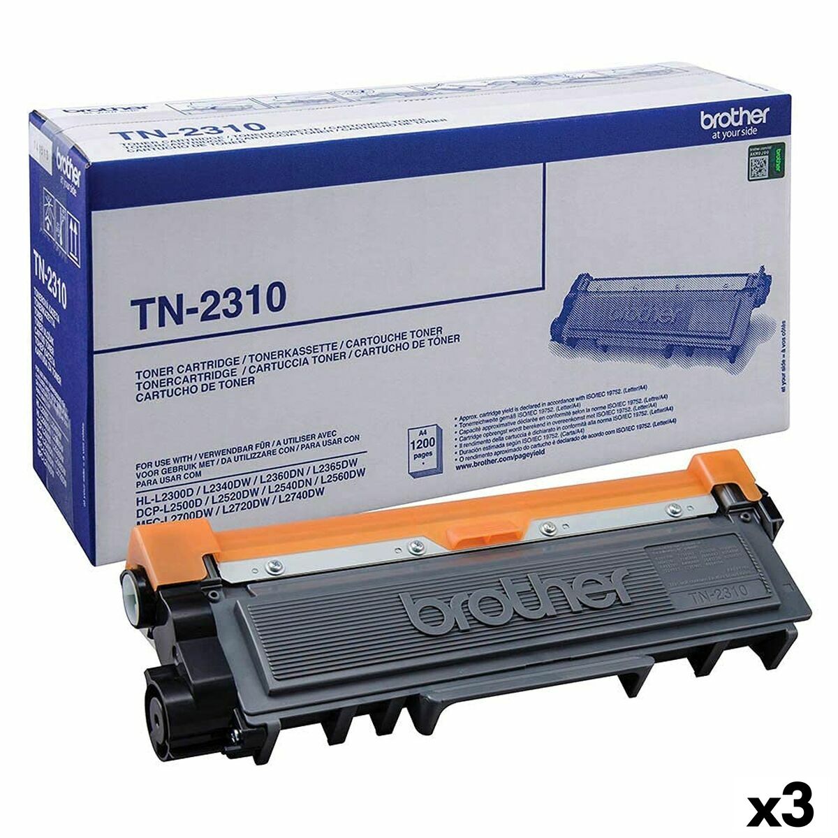 Original Toner Brother L-2300D, 2340DW, 2360DN, 2365DW, 2540, 2700 Black (3 Units) Original Toner Brother L-2300D, 2340DW, 2360DN, 2365DW, 2540, 2700 Black (3 Units)