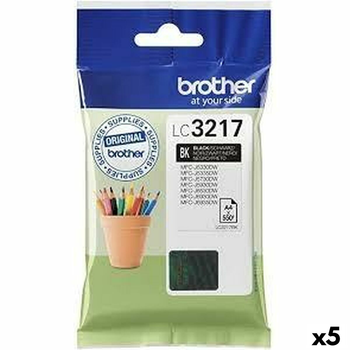 Original Ink Cartridge Brother MFCJ6530DW, MFCJ5730DW Black (5 Units) Original Ink Cartridge Brother MFCJ6530DW, MFCJ5730DW Black (5 Units)