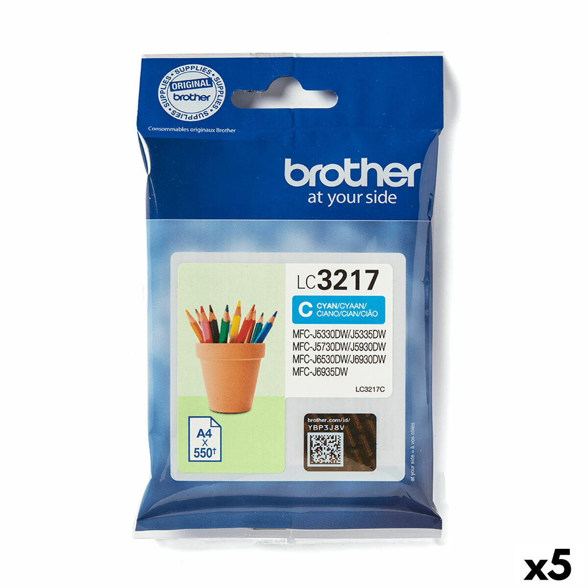 Original Ink Cartridge Brother LC3217 Cyan (5 Units) Original Ink Cartridge Brother LC3217 Cyan (5 Units)