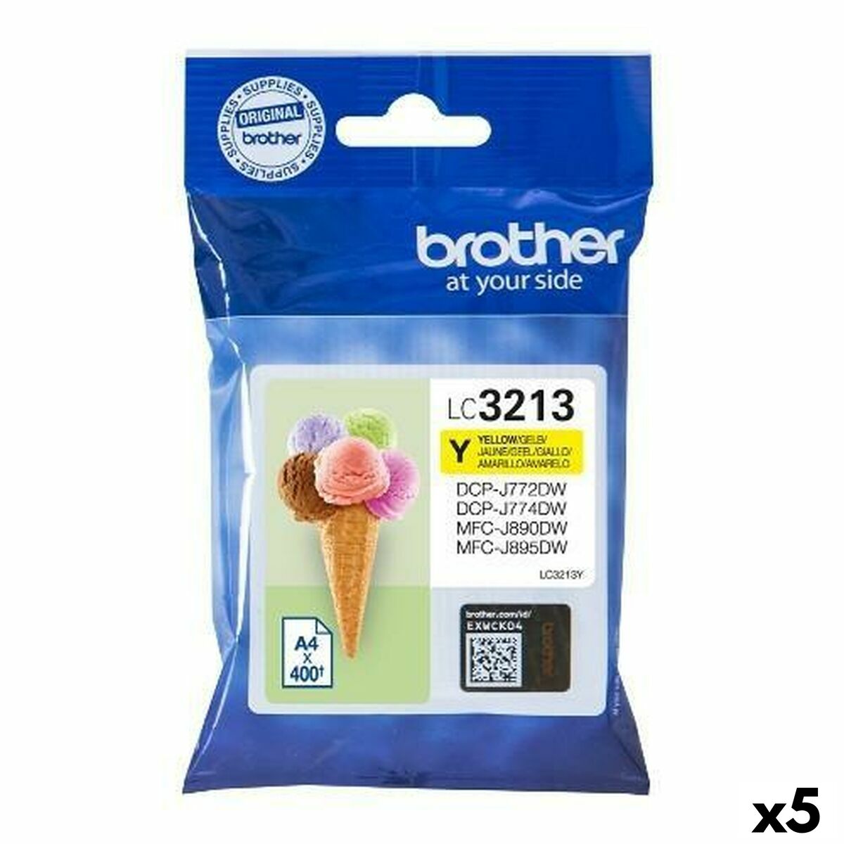 Original Ink Cartridge Brother Yellow (5 Units) Original Ink Cartridge Brother Yellow (5 Units)