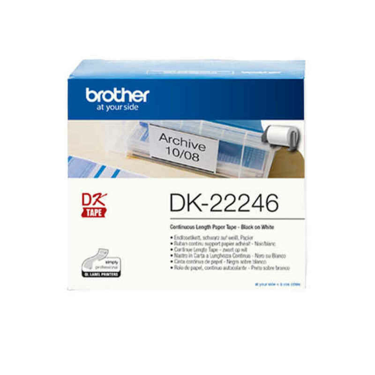 Printer Labels Brother DK22246 White Black Printer Labels Brother DK22246 White Black