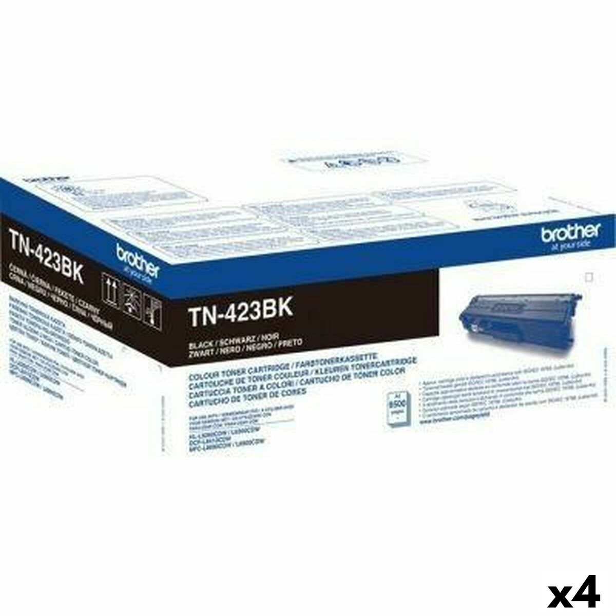 Toner Brother TN423BK Black (4 Units)