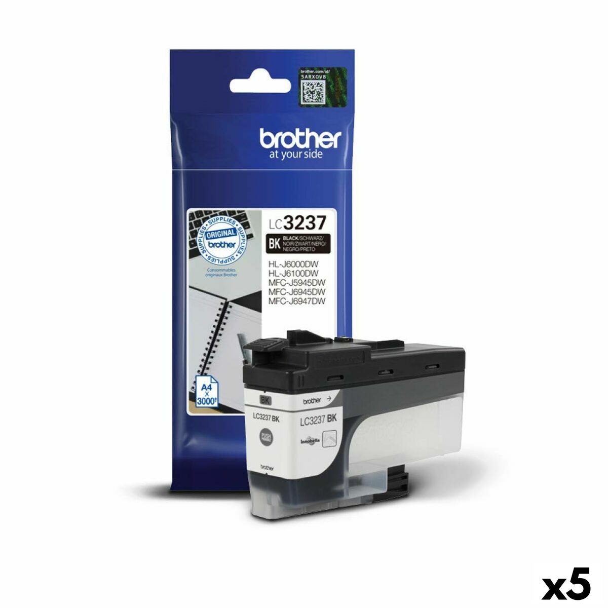 Original Ink Cartridge Brother HLJ6000 / MFCJ5945 6945 Black (5 Units) Original Ink Cartridge Brother HLJ6000 / MFCJ5945 6945 Black (5 Units)