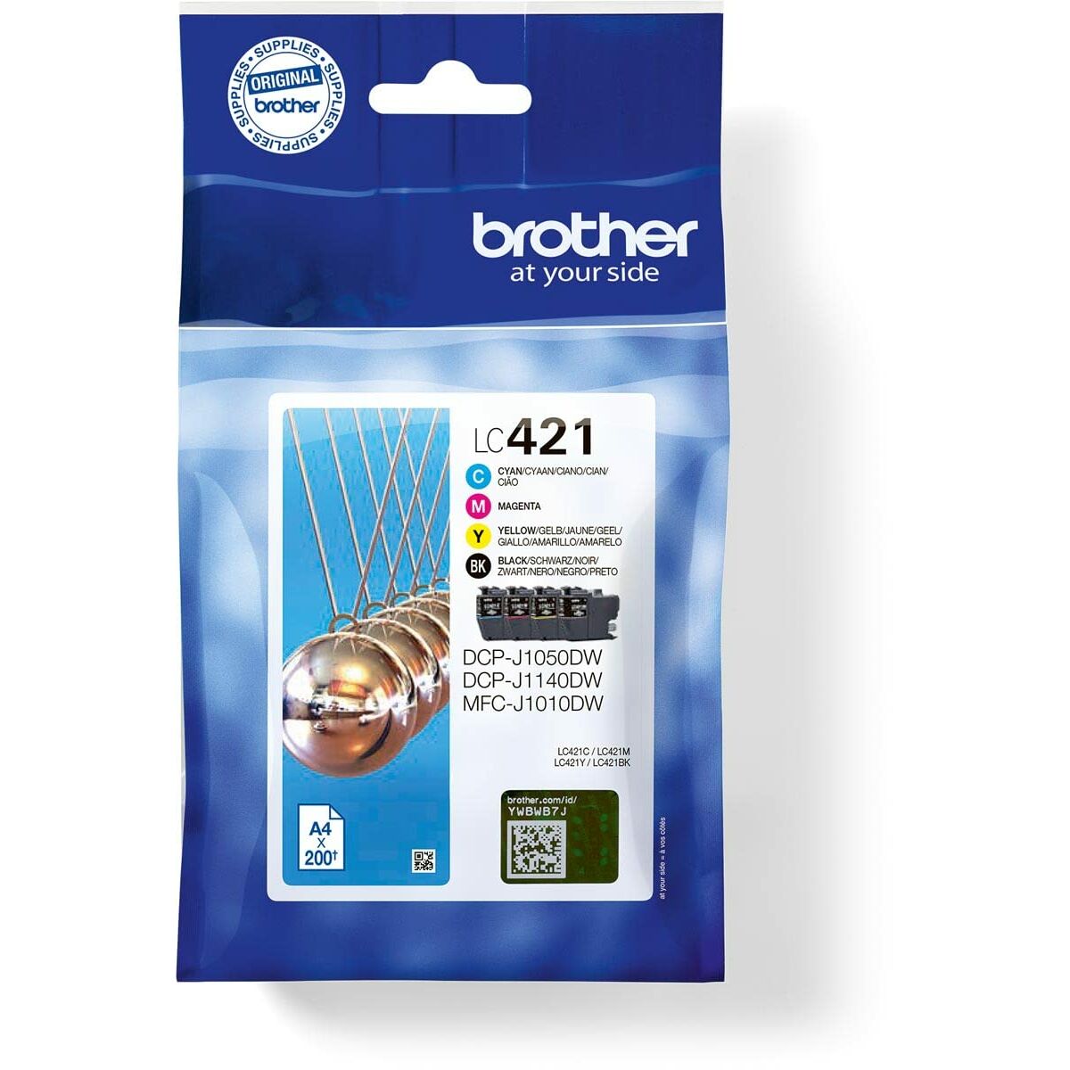Original Ink Cartridge Brother MFC-J1010DW / DCP-J1050DW Yellow (4 Units)