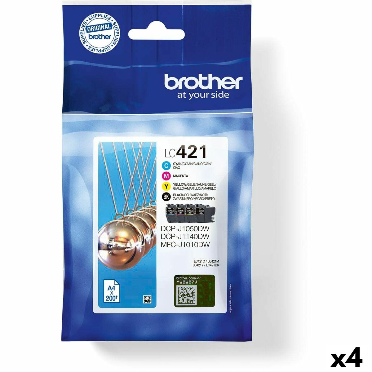 Original Ink Cartridge Brother MFC-J1010DW / DCP-J1050DW Yellow (4 Units) Original Ink Cartridge Brother MFC-J1010DW / DCP-J1050DW Yellow (4 Units)