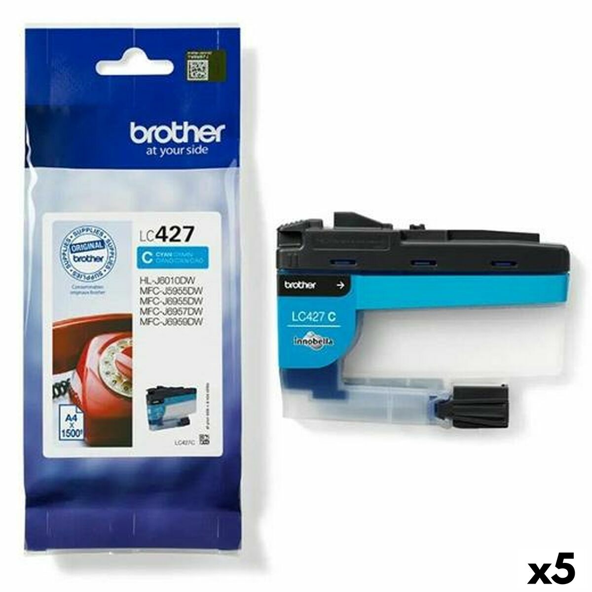 Original Ink Cartridge Brother MFCJ5955DW, MFCJ6955DW Cyan (5 Units) Original Ink Cartridge Brother MFCJ5955DW, MFCJ6955DW Cyan (5 Units)