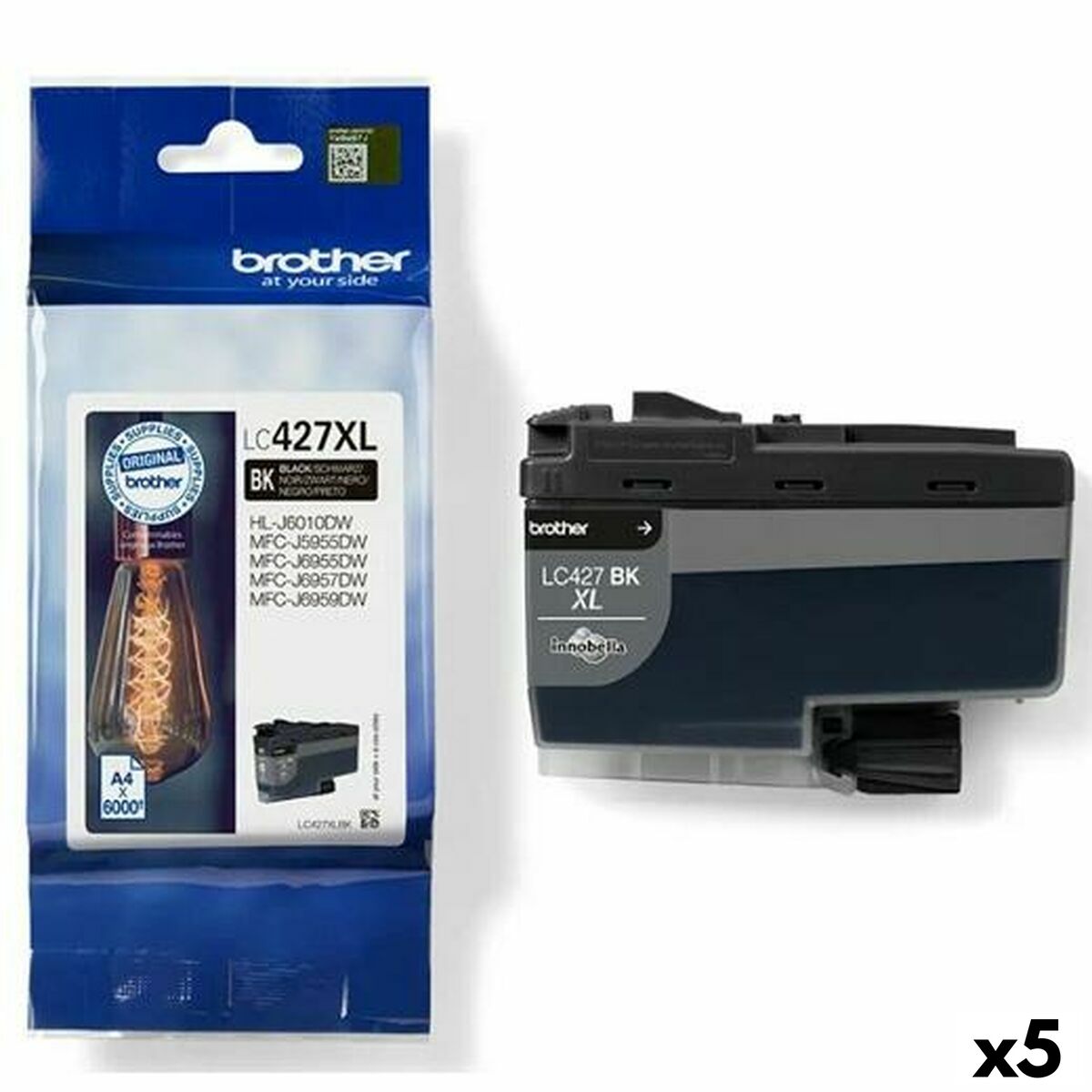 Original Ink Cartridge Brother HL-J6010DW, MFCJ5955DW, MFCJ6955DW, MFCJ6957DW,MFCJ6959DW Black (5 Units) Original Ink Cartridge Brother HL-J6010DW, MFCJ5955DW, MFCJ6955DW, MFCJ6957DW,MFCJ6959DW Black (5 Units)