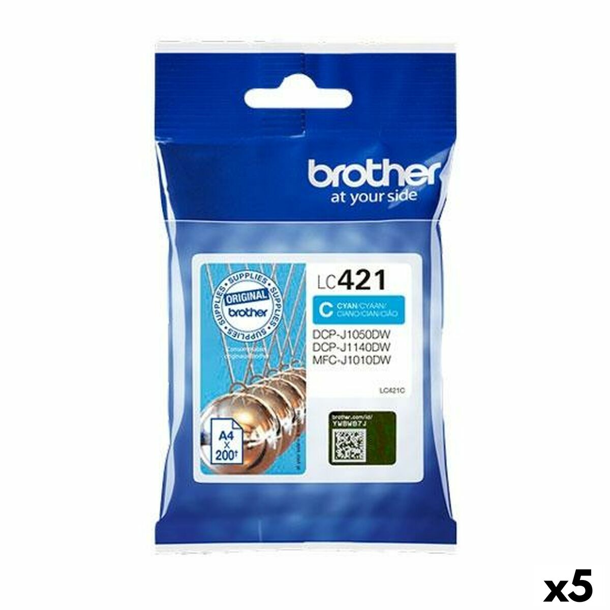 Original Ink Cartridge Brother LC421 Cyan (5 Units) Original Ink Cartridge Brother LC421 Cyan (5 Units)