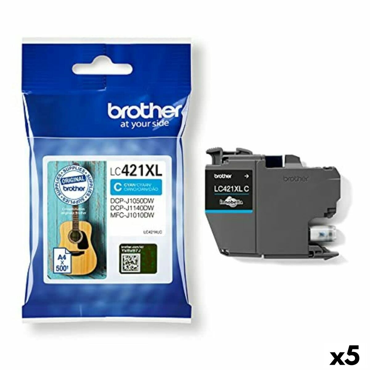 Original Ink Cartridge Brother MFC-J1010DW / DCP-J1050DW Cyan (5 Units) Original Ink Cartridge Brother MFC-J1010DW / DCP-J1050DW Cyan (5 Units)