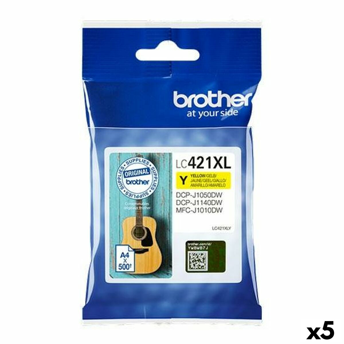 Original Ink Cartridge Brother LC421XL Yellow (5 Units) Original Ink Cartridge Brother LC421XL Yellow (5 Units)