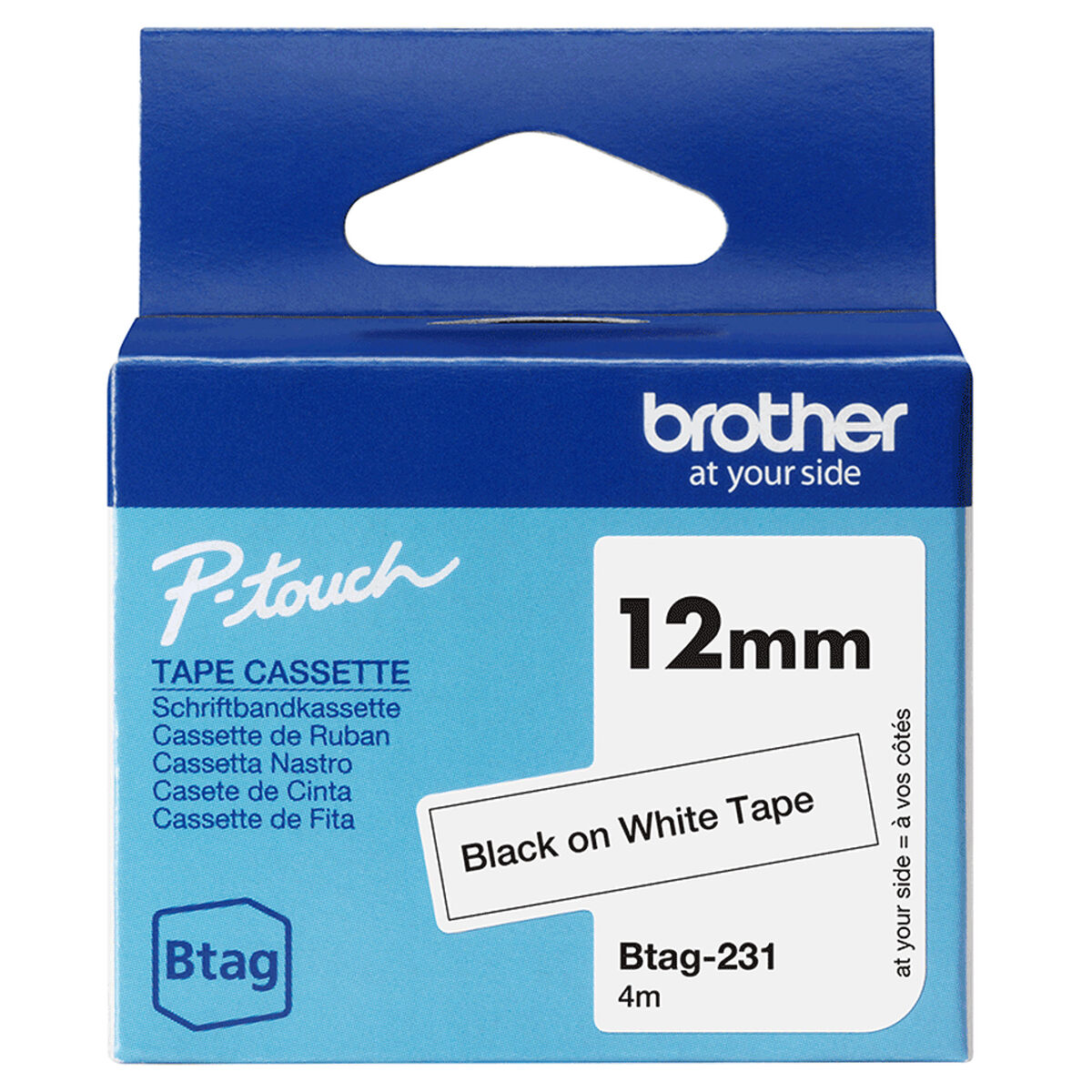 Adhesive Tape Brother BTAG-231 Black/White