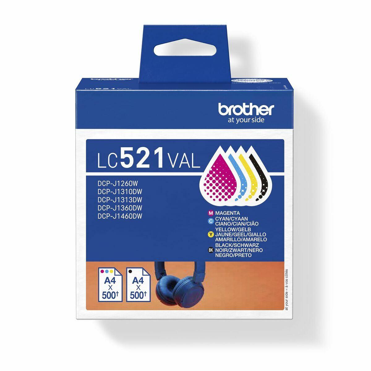 Original Ink Cartridge Brother LC521VAL Yellow (4 Units)