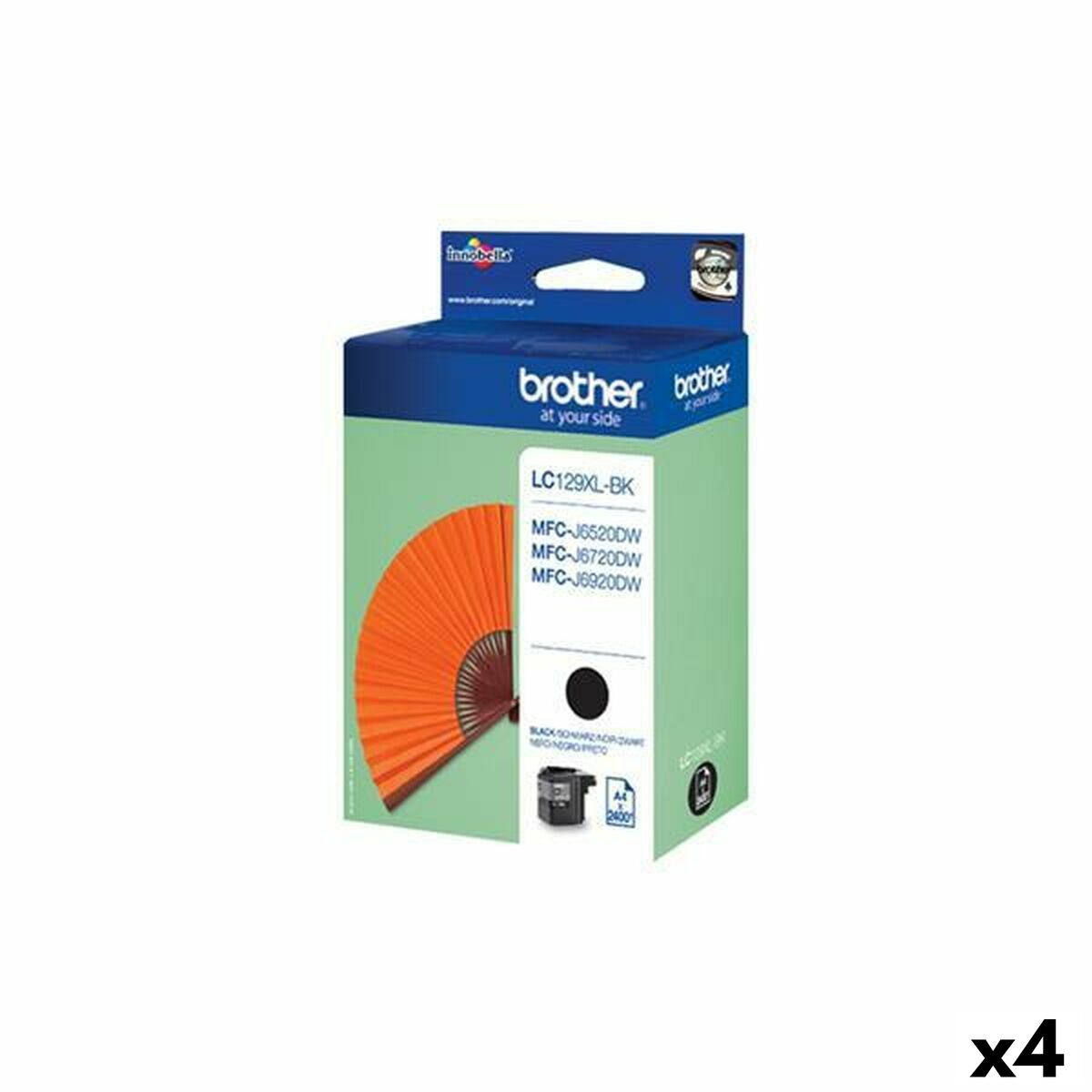 Original Ink Cartridge Brother MFCJ6720DW/MFCJ6920DW/MFC6520DW Black (4 Units) Original Ink Cartridge Brother MFCJ6720DW/MFCJ6920DW/MFC6520DW Black (4 Units)