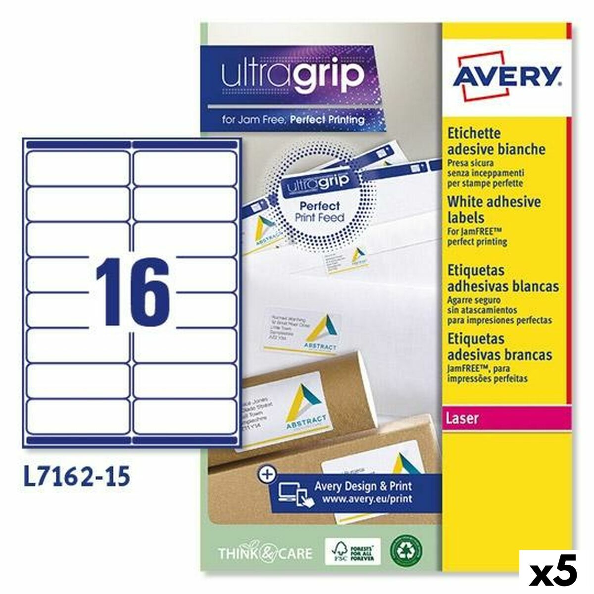 Printer Labels Avery L7162 White 15 Sheets 99,1 x 33,9 mm (5 Units) Printer Labels Avery L7162 White 15 Sheets 99,1 x 33,9 mm (5 Units)