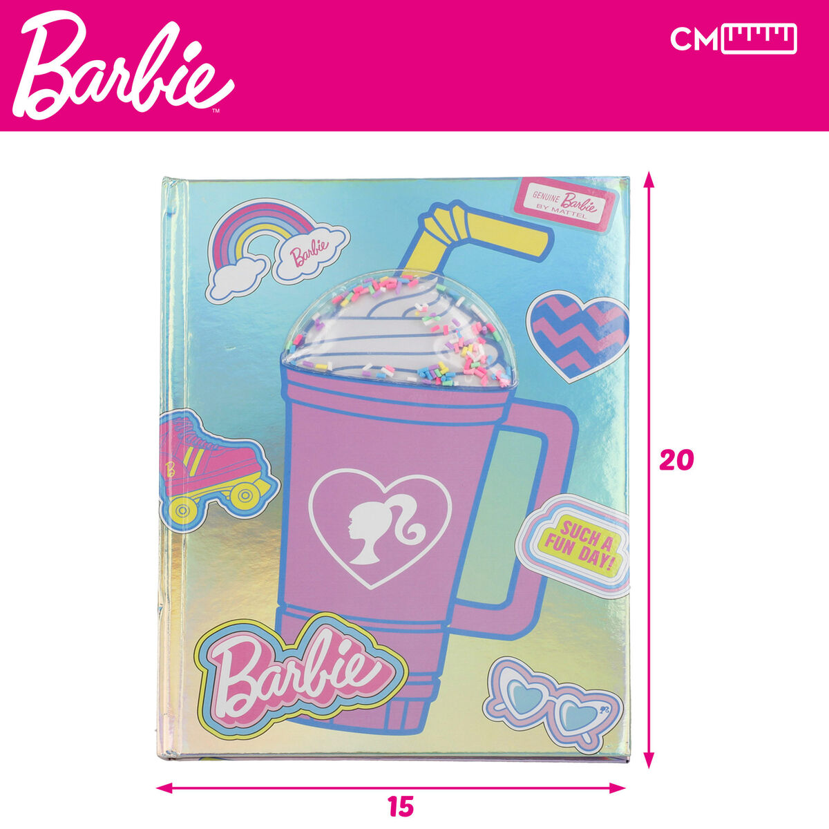 Diary with accessories Barbie 15 x 1 x 20 cm Multicolour