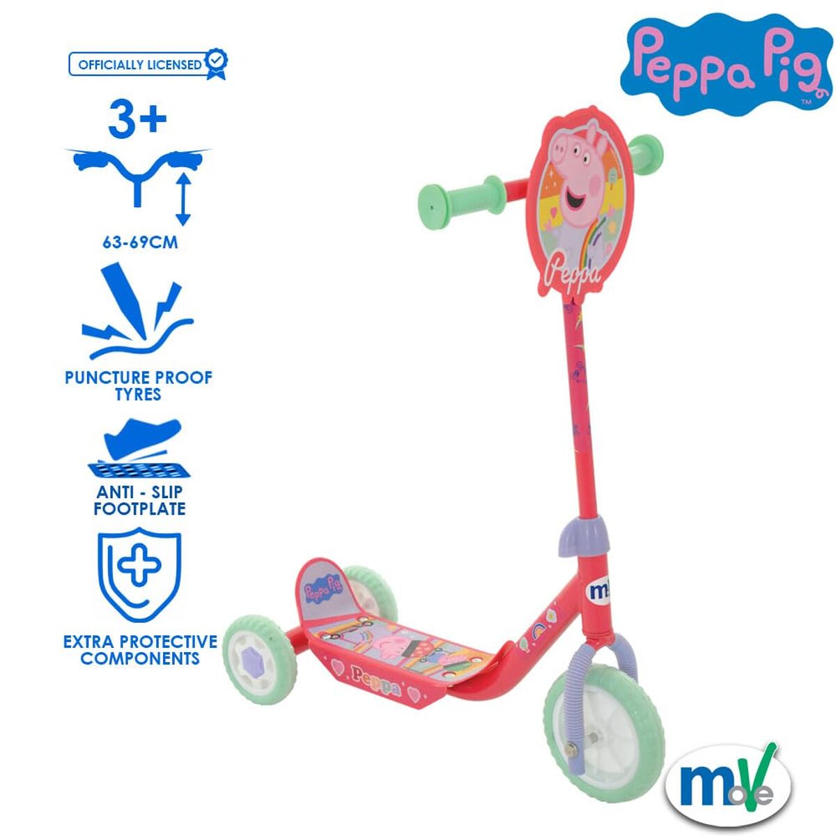 Scooter Peppa Pig Rubber Metal Plastic