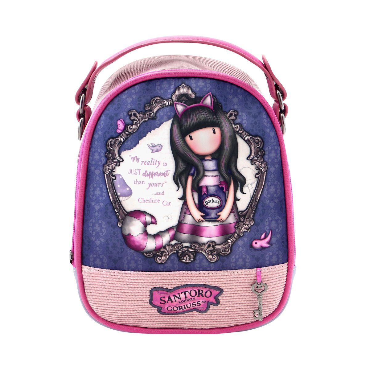 Rucksack Gorjuss Cheshire cat Pink Mini Purple (18,8 x 22 x 10,2 cm) Rucksack Gorjuss Cheshire cat Pink Mini Purple (18,8 x 22 x 10,2 cm)