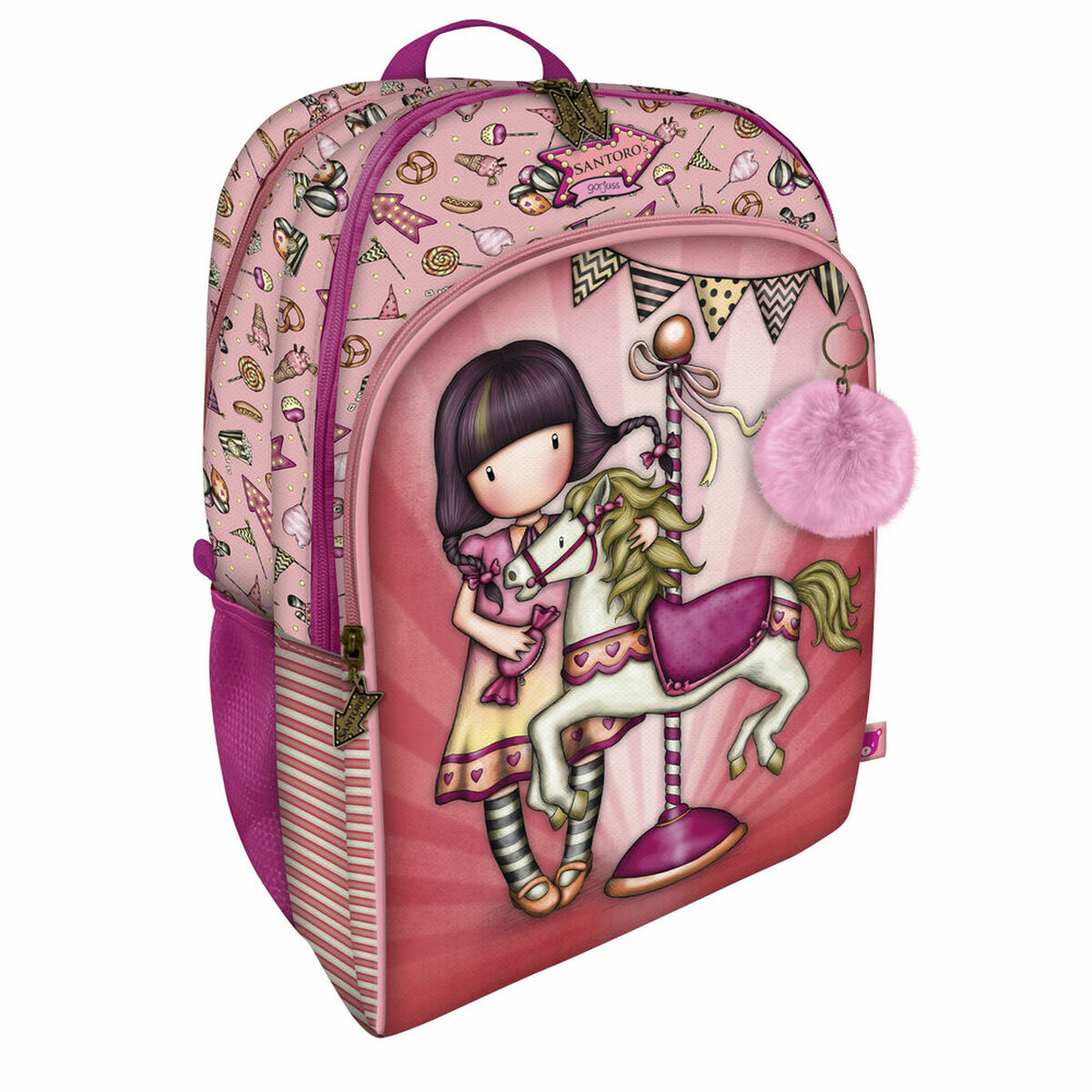 School Bag Gorjuss Carousel Salmon 34.5 x 43.5 x 22 cm School Bag Gorjuss Carousel Salmon 34.5 x 43.5 x 22 cm