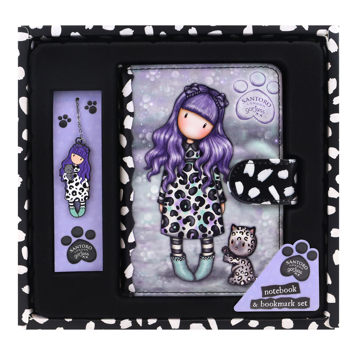 Stationery Set Gorjuss Smitten kitten Purple Black White Stationery Set Gorjuss Smitten kitten Purple Black White