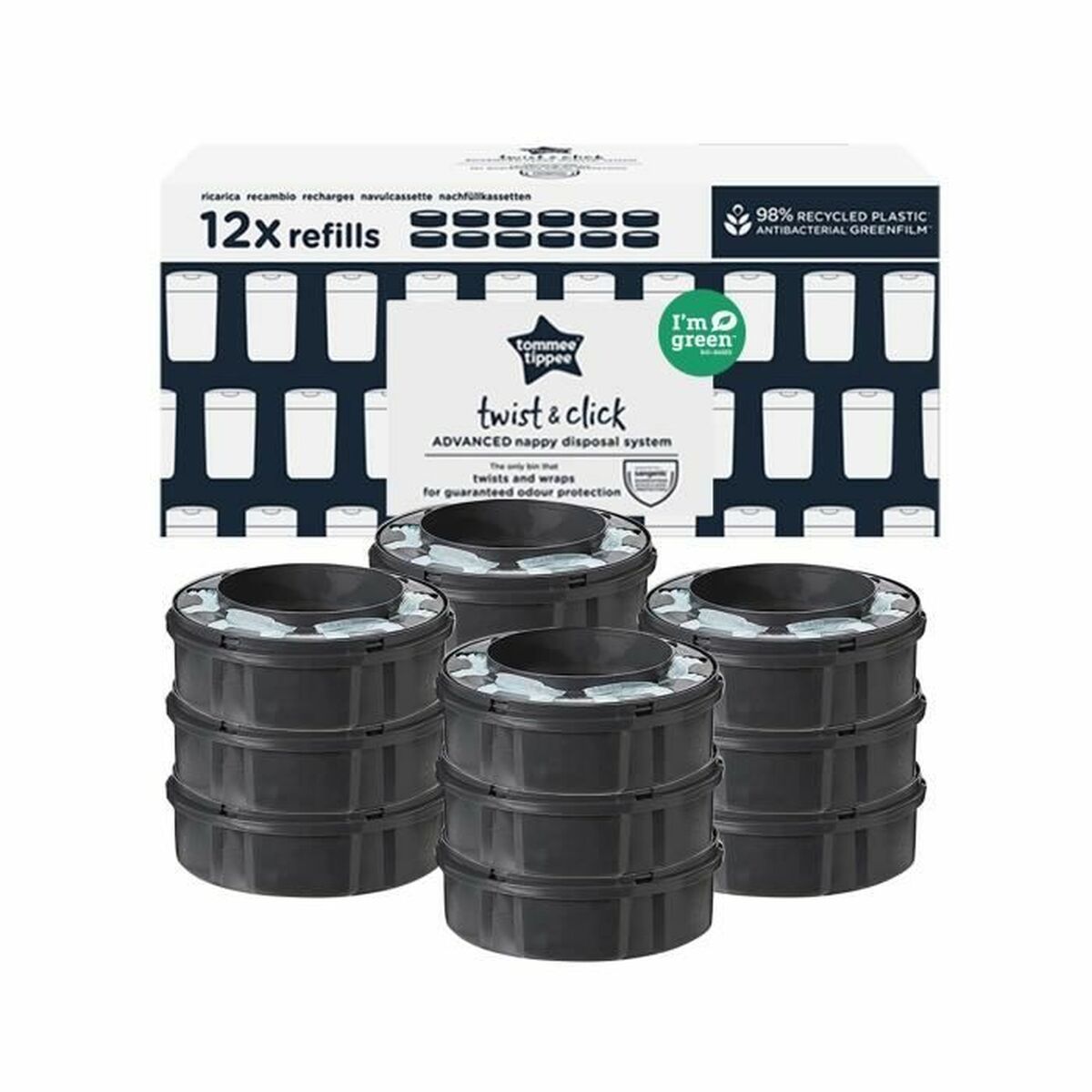 Replacement Tommee Tippee Twist & Click 12 Units Replacement Tommee Tippee Twist & Click 12 Units