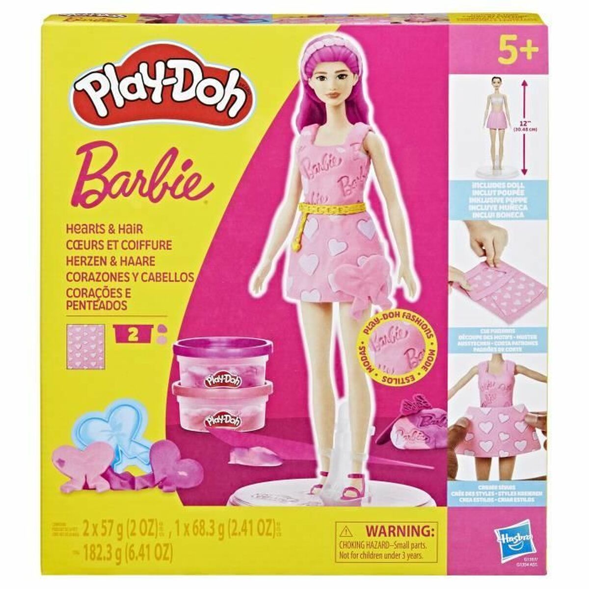 Modelling Clay Game Play-Doh Barbie Hearts & Hair Multicolour Modelling Clay Game Play-Doh Barbie Hearts & Hair Multicolour